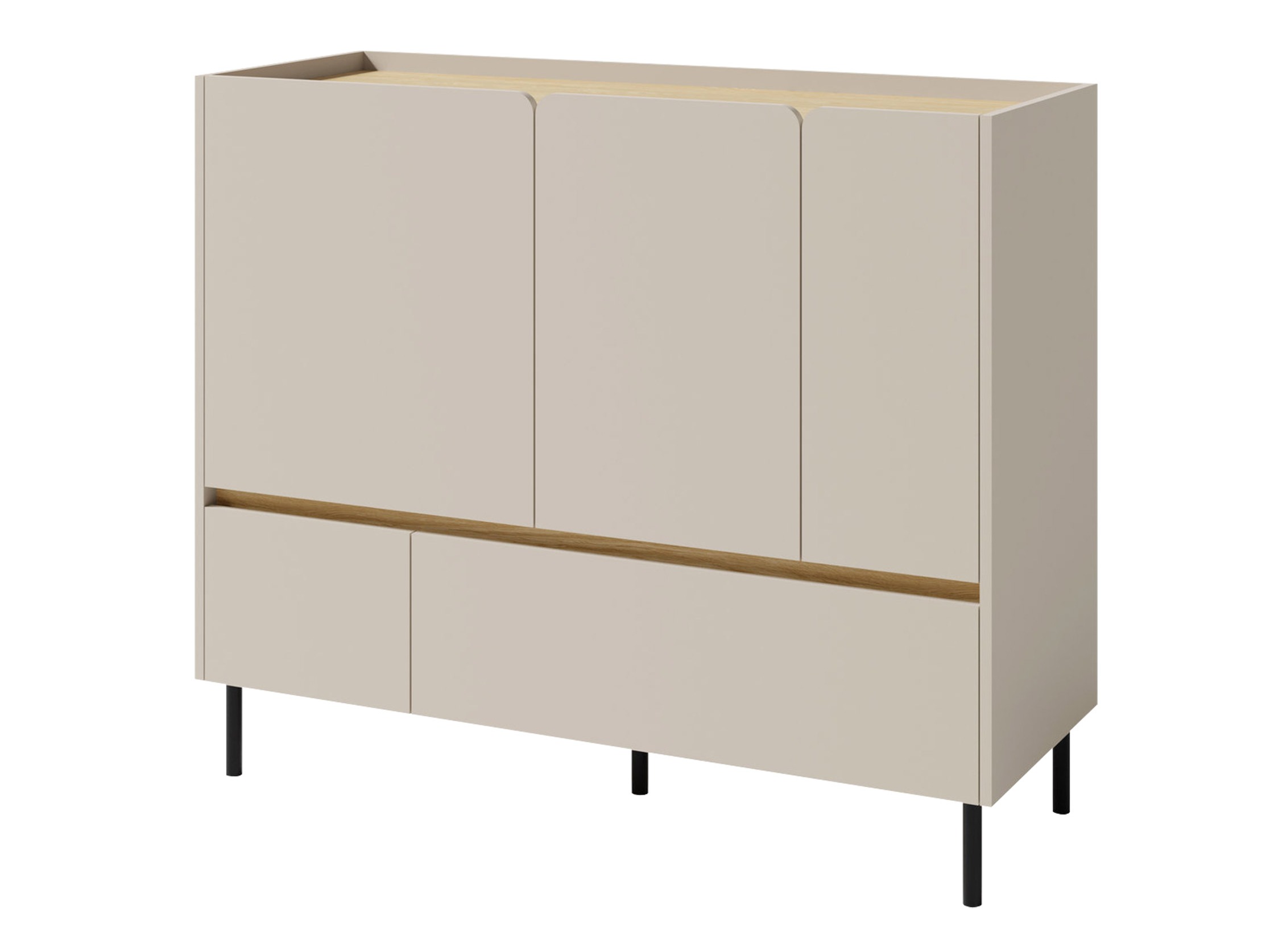 Kommode Fiosono 107 (Beige + Eiche hell)