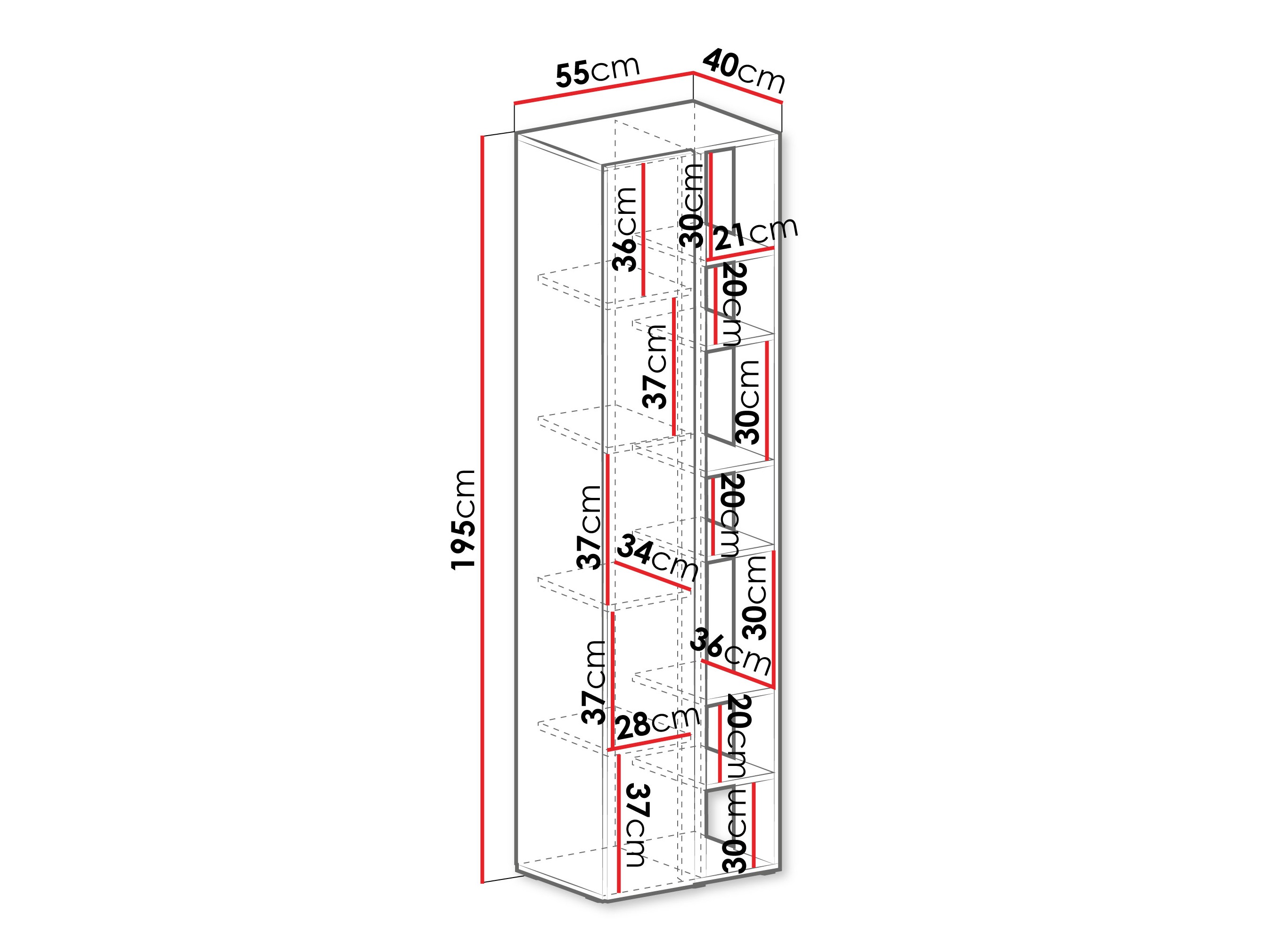 Regal Fiosono 103 (Staubiges Grün + Eichenholzoptik)