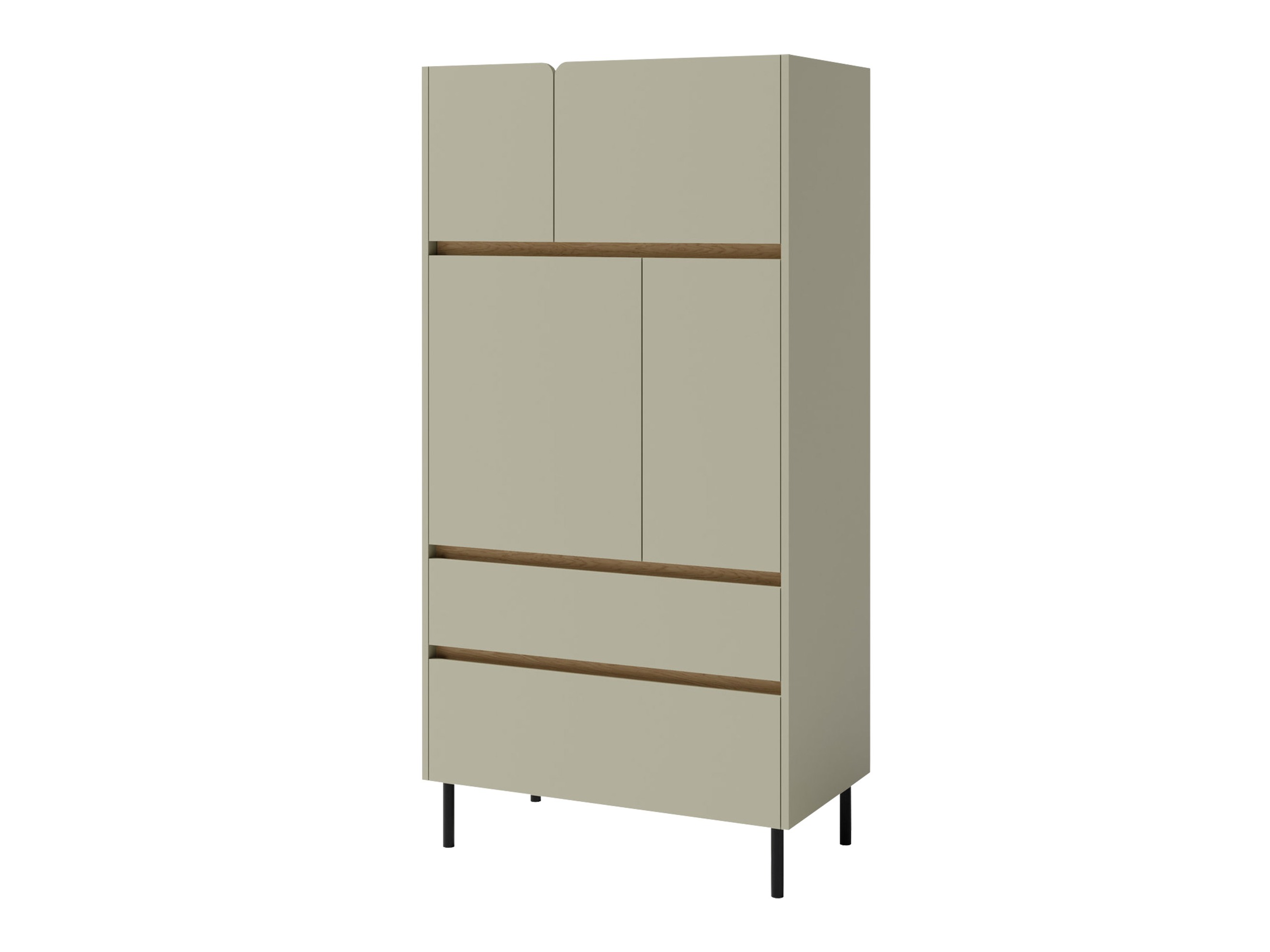 Regal Fiosono 104 (Staubiges Grün + Eichenholzoptik)