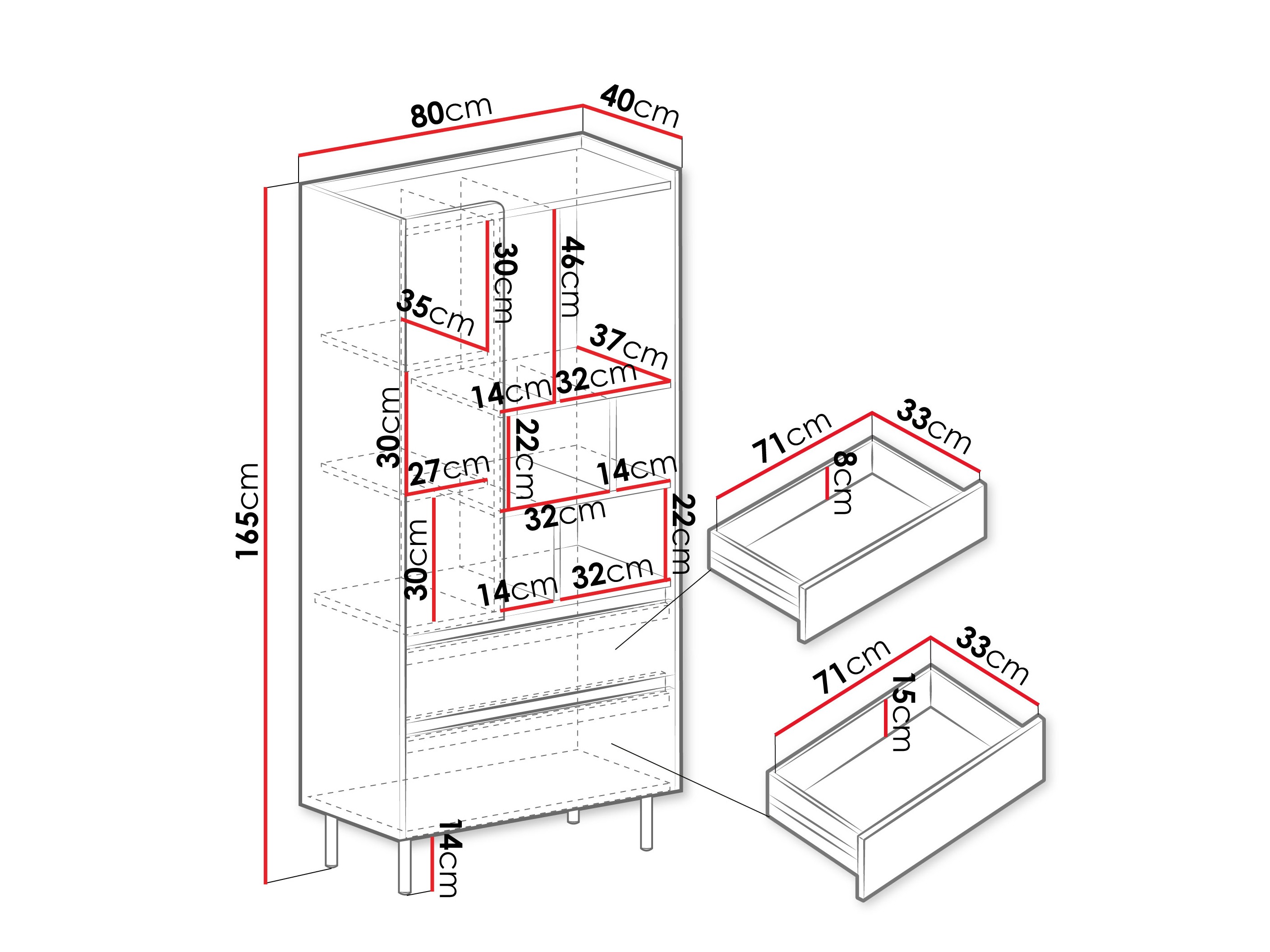 Regal Fiosono 105 (Eukalyptus + Eichenholzoptik)