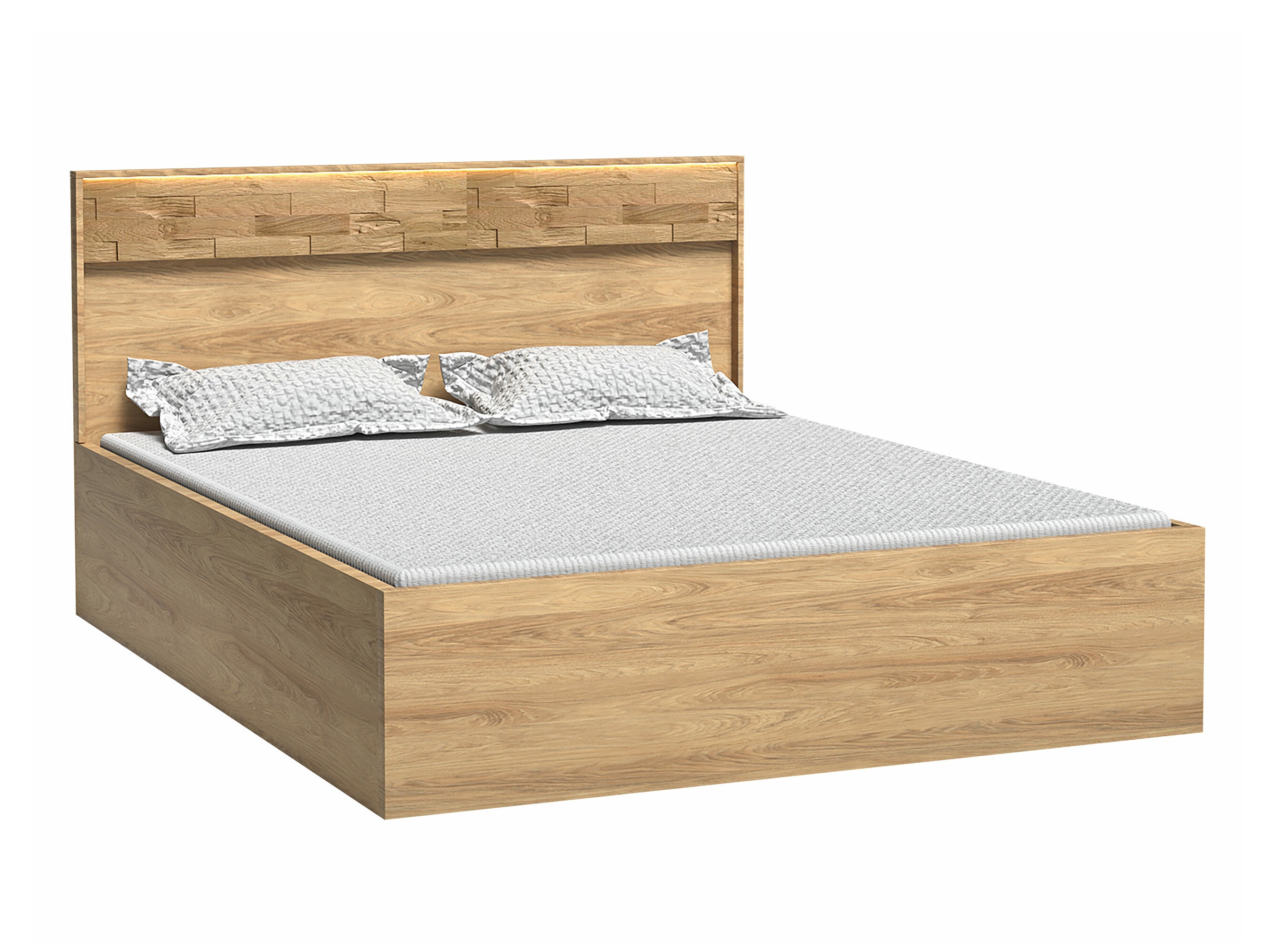 Bett Etrmoni 113 (Helles Holz + Eichenholzoptik)