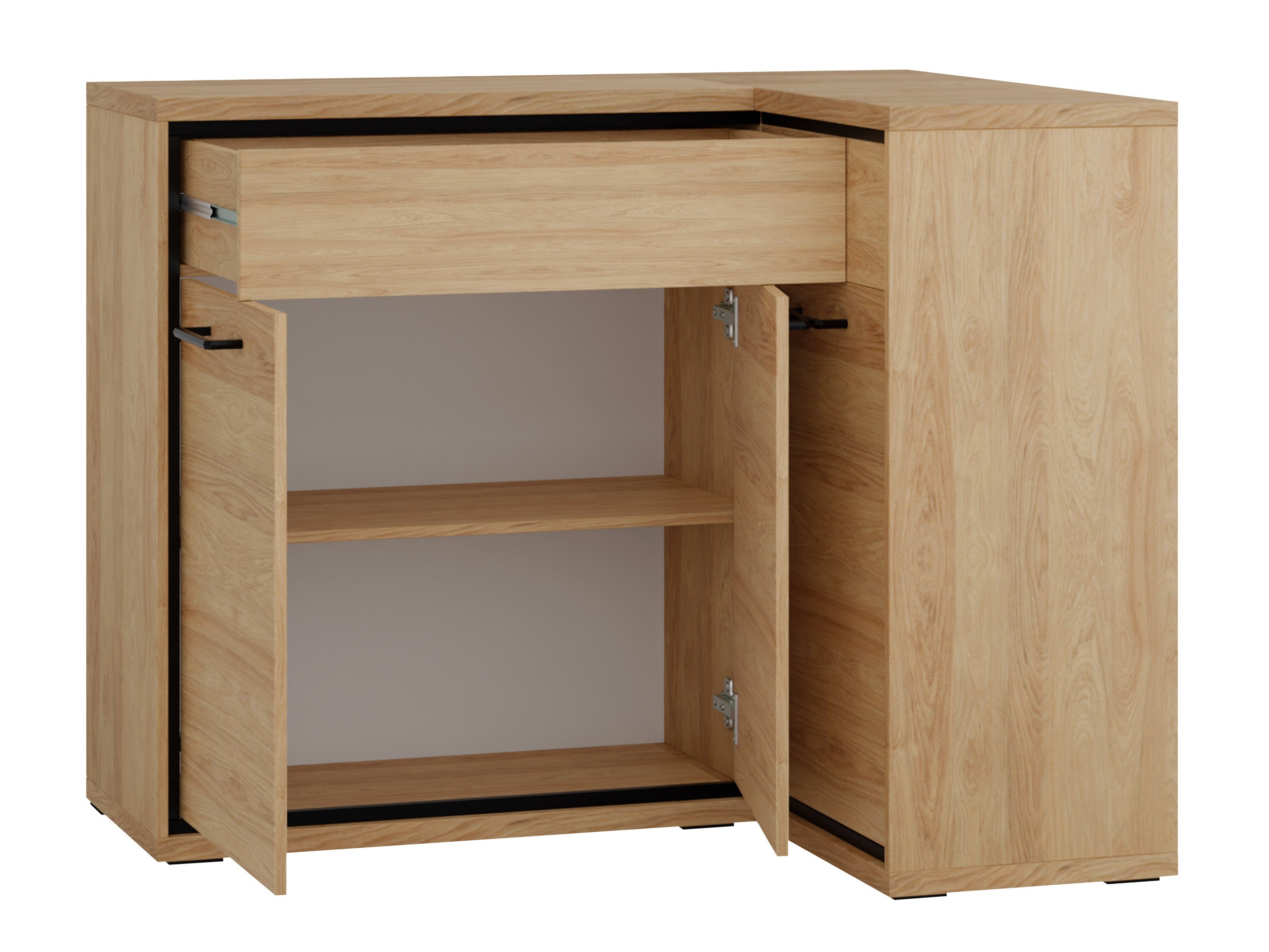 Eckige Kommode Etrmoni 106 (Helles Holz + Eiche)