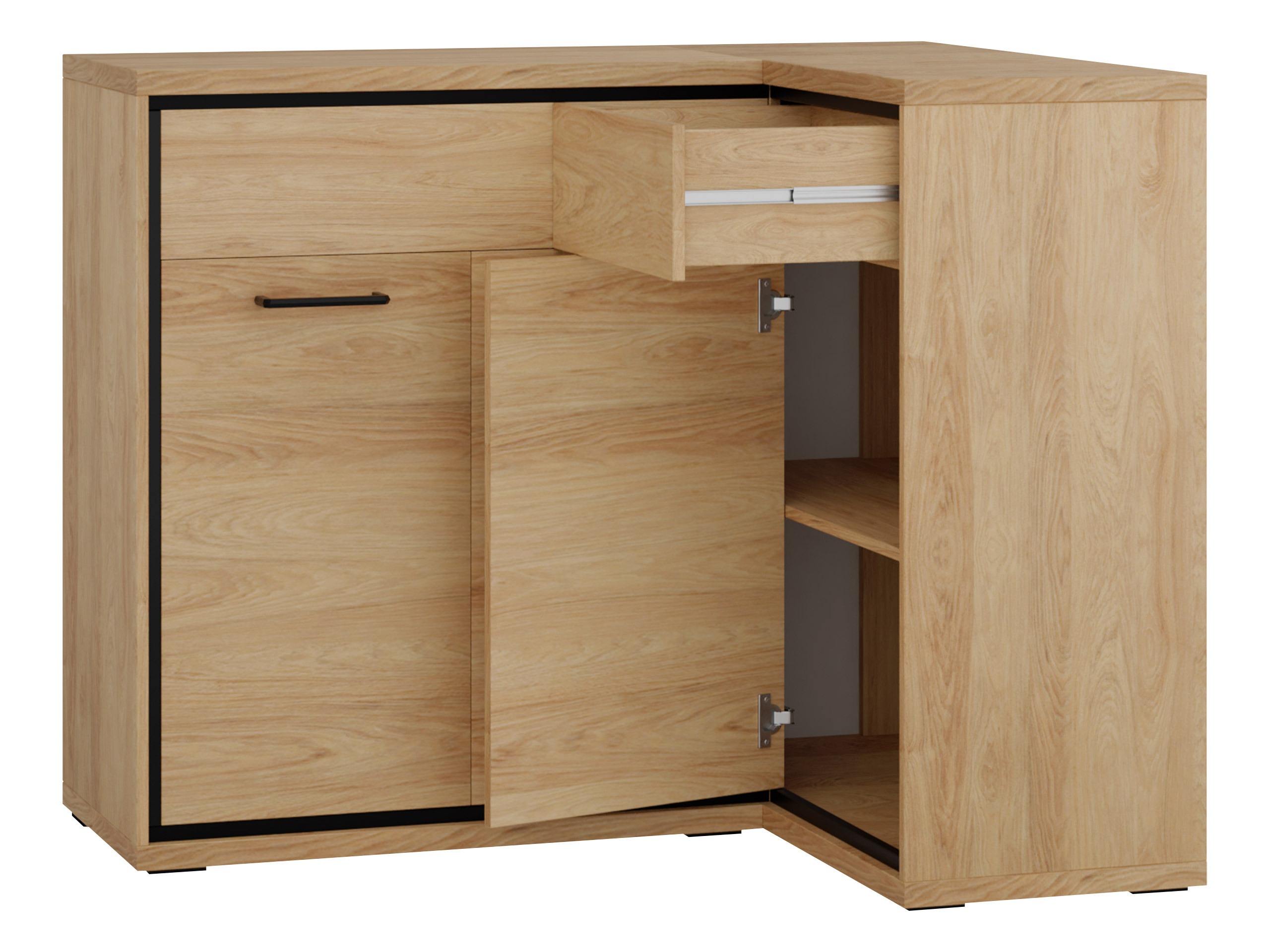Eckige Kommode Etrmoni 106 (Helles Holz + Eichenholzoptik)