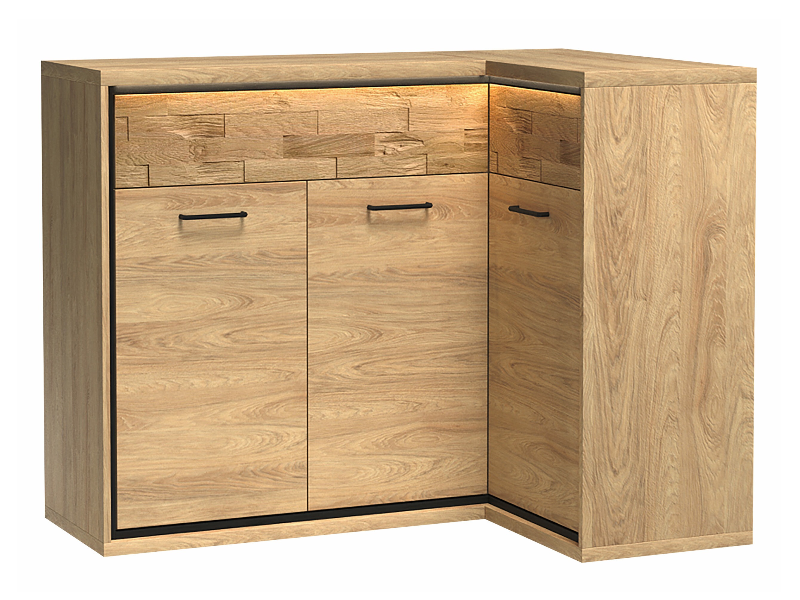 Eckige Kommode Etrmoni 106 (Helles Holz + Eichenholzoptik)