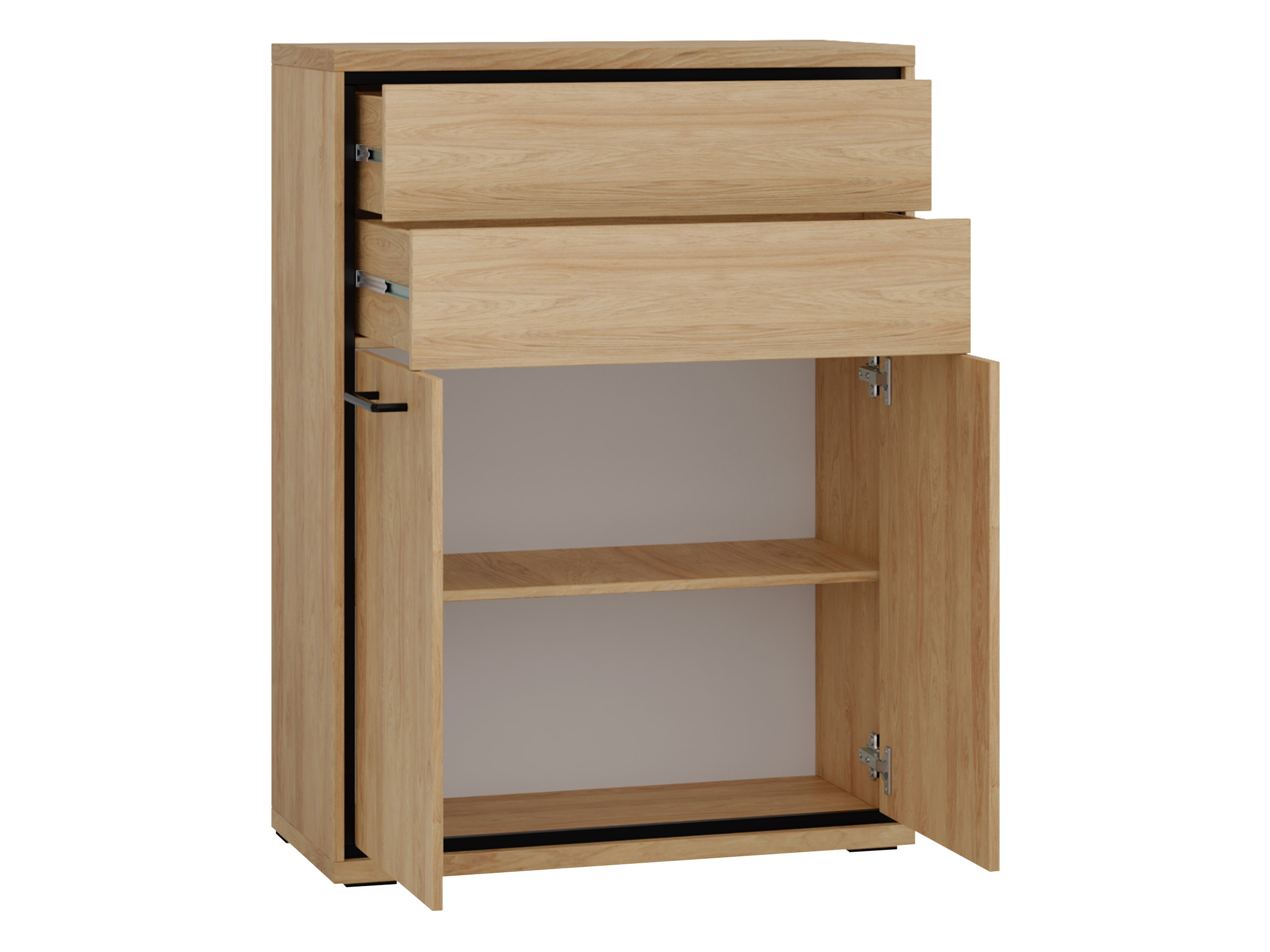 Kommode Etrmoni 103 (Helles Holz + Eichenholzoptik)
