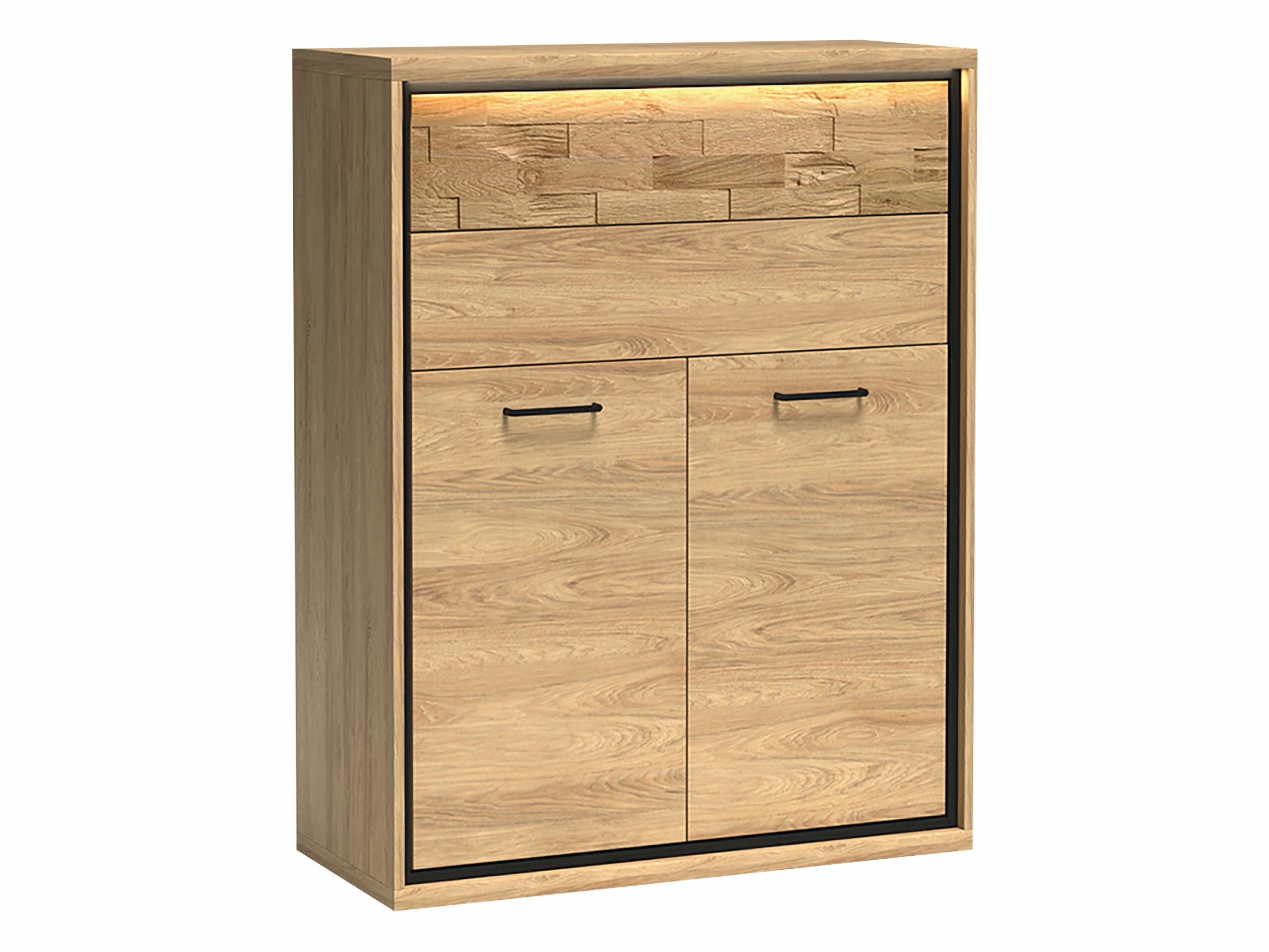 Kommode Etrmoni 103 (Helles Holz + Eichenholzoptik)