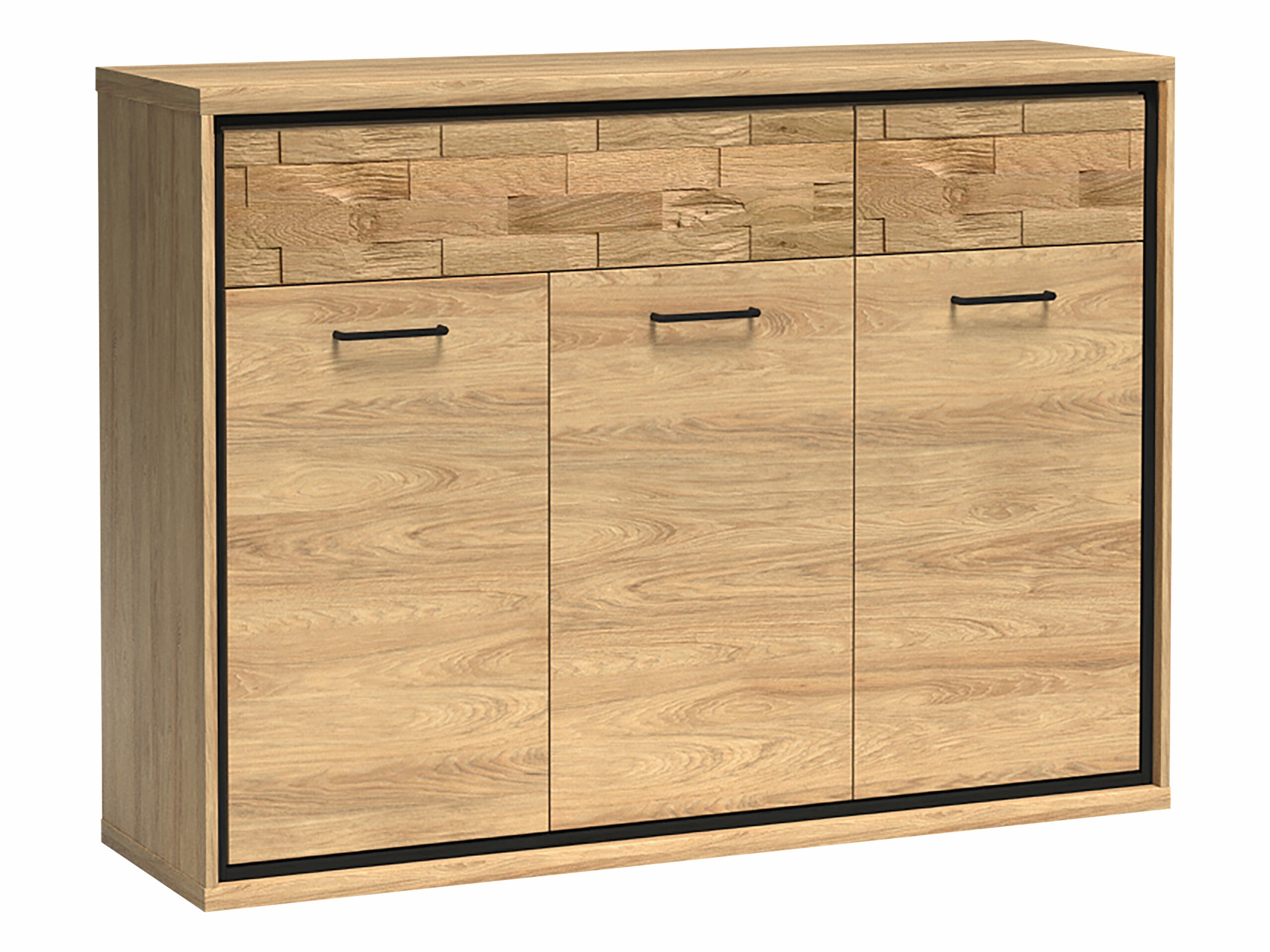 Kommode Etrmoni 104 (Helles Holz + Eichenholzoptik)