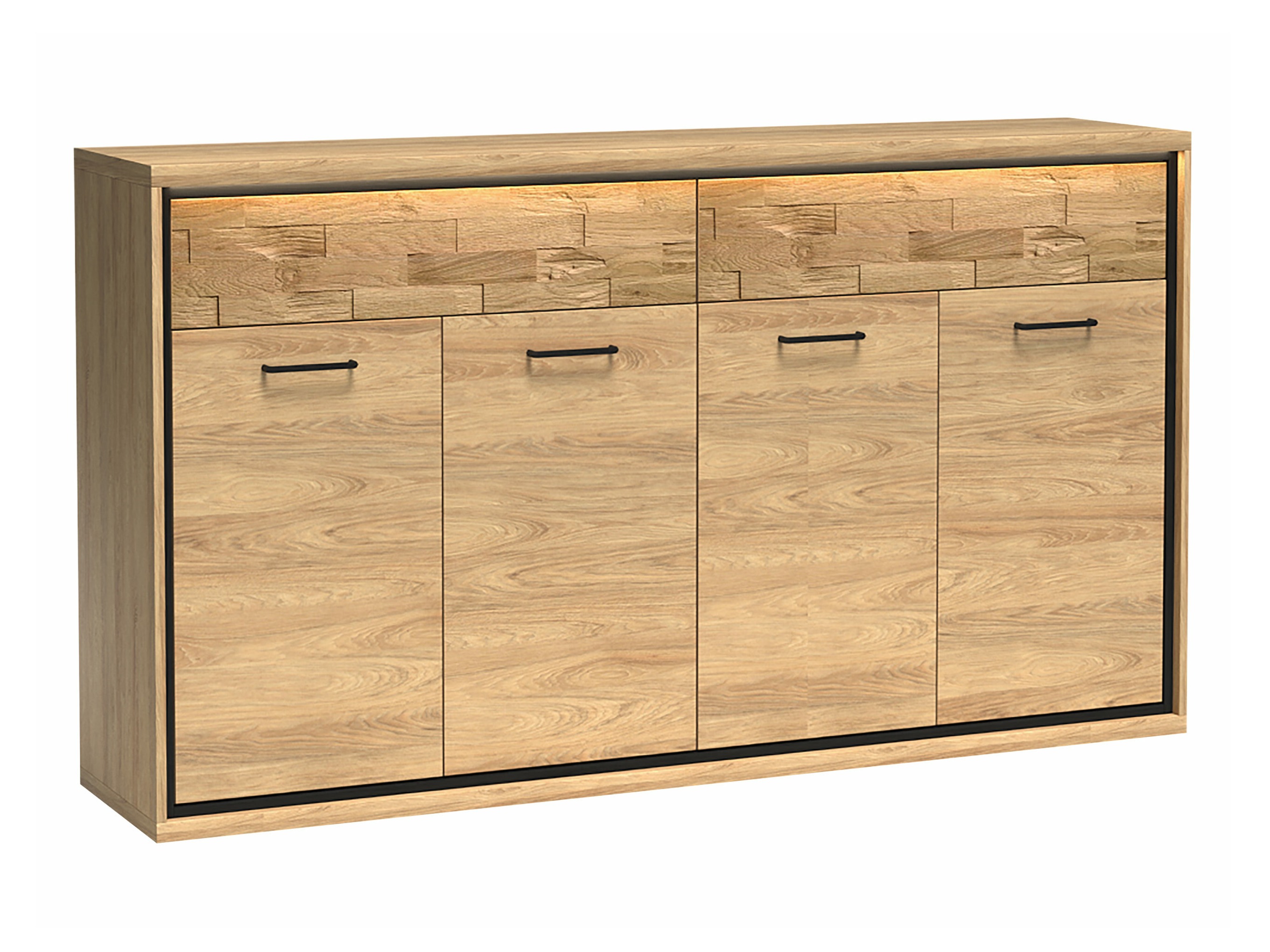Kommode Etrmoni 105 (Helles Holz + Eichenholzoptik)