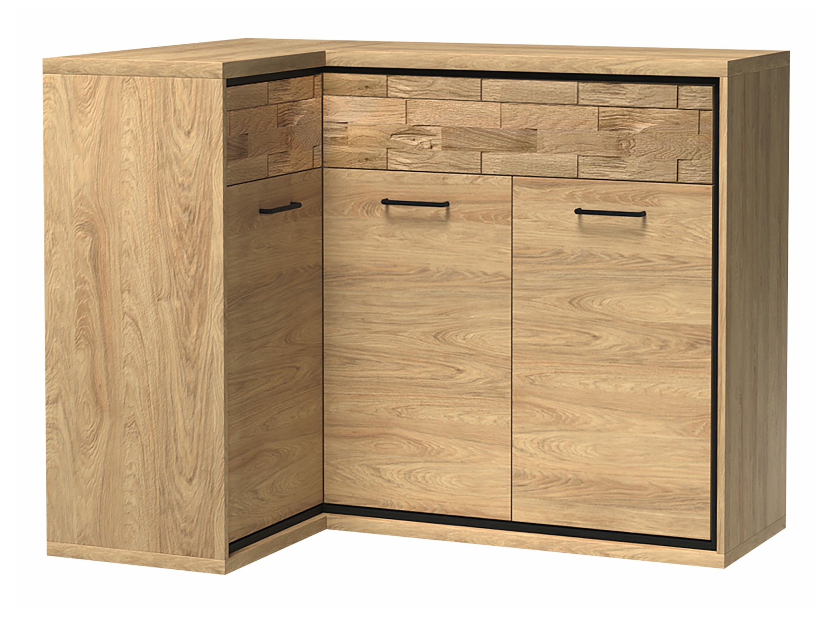 Eckige Kommode Etrmoni 121 (Helles Holz + Eiche)