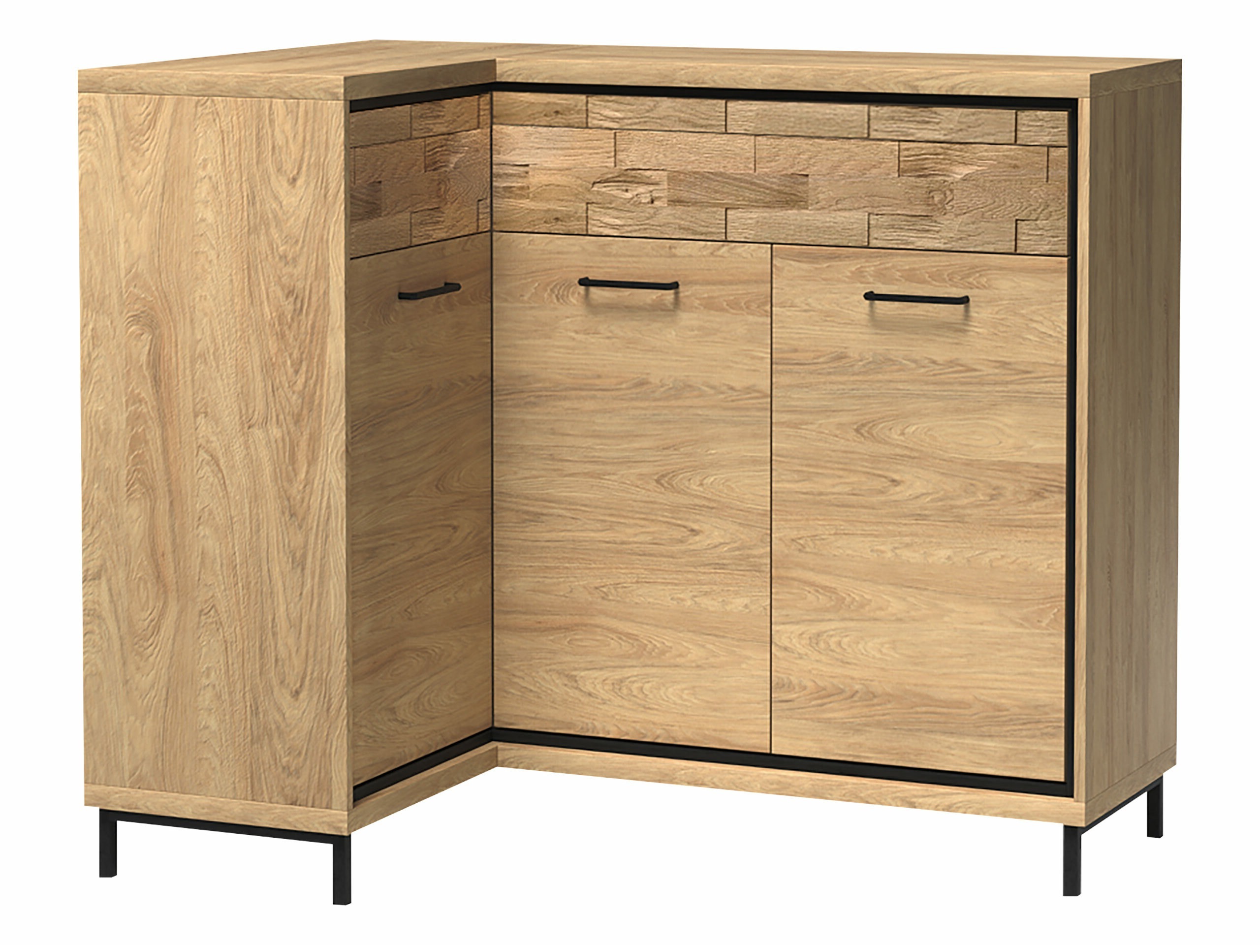 Eckige Kommode Etrmoni 121 (Helles Holz + Eiche)