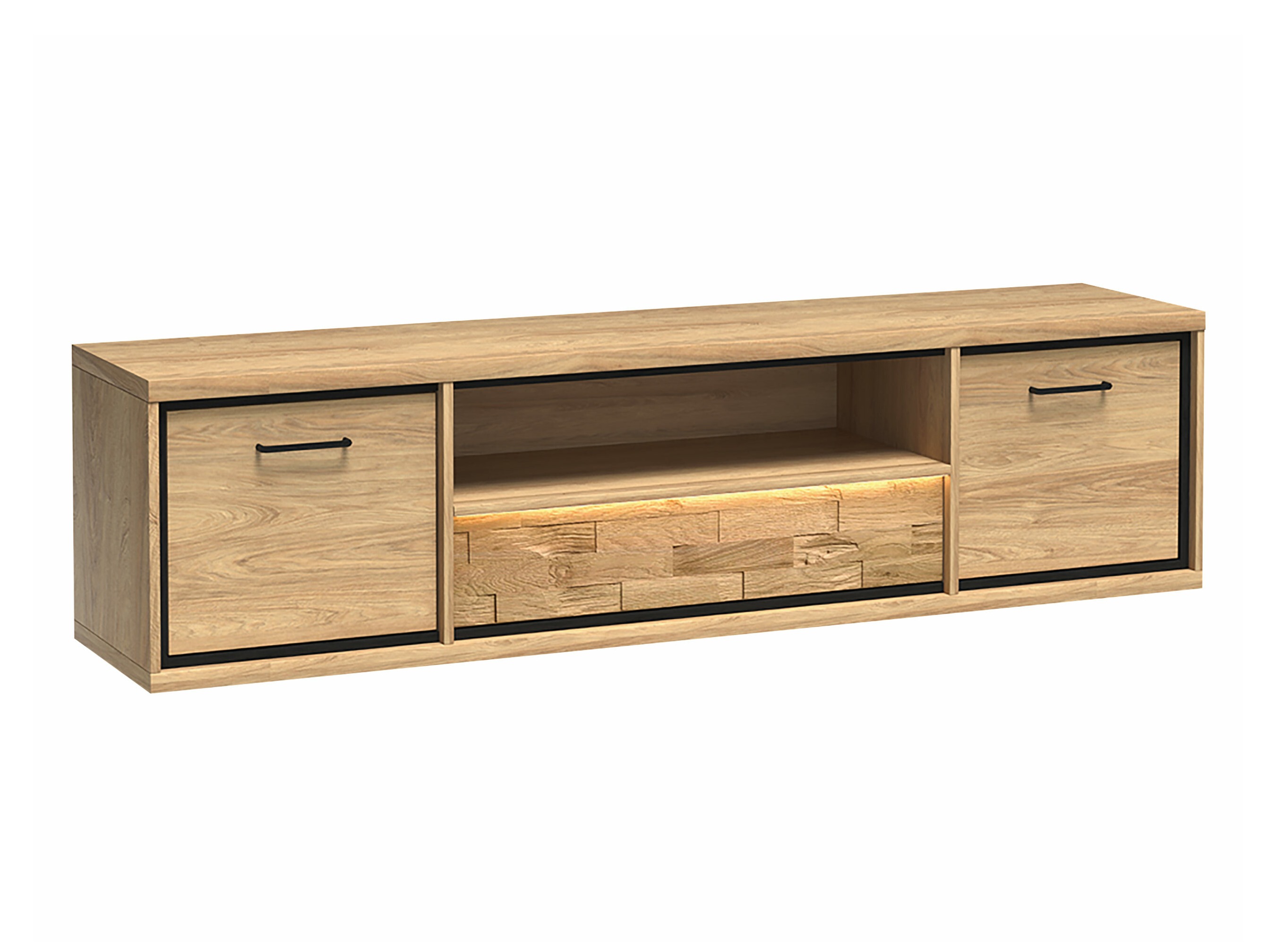 TV-Möbel Etrmoni 111 (Helles Holz + Eichenholzoptik)