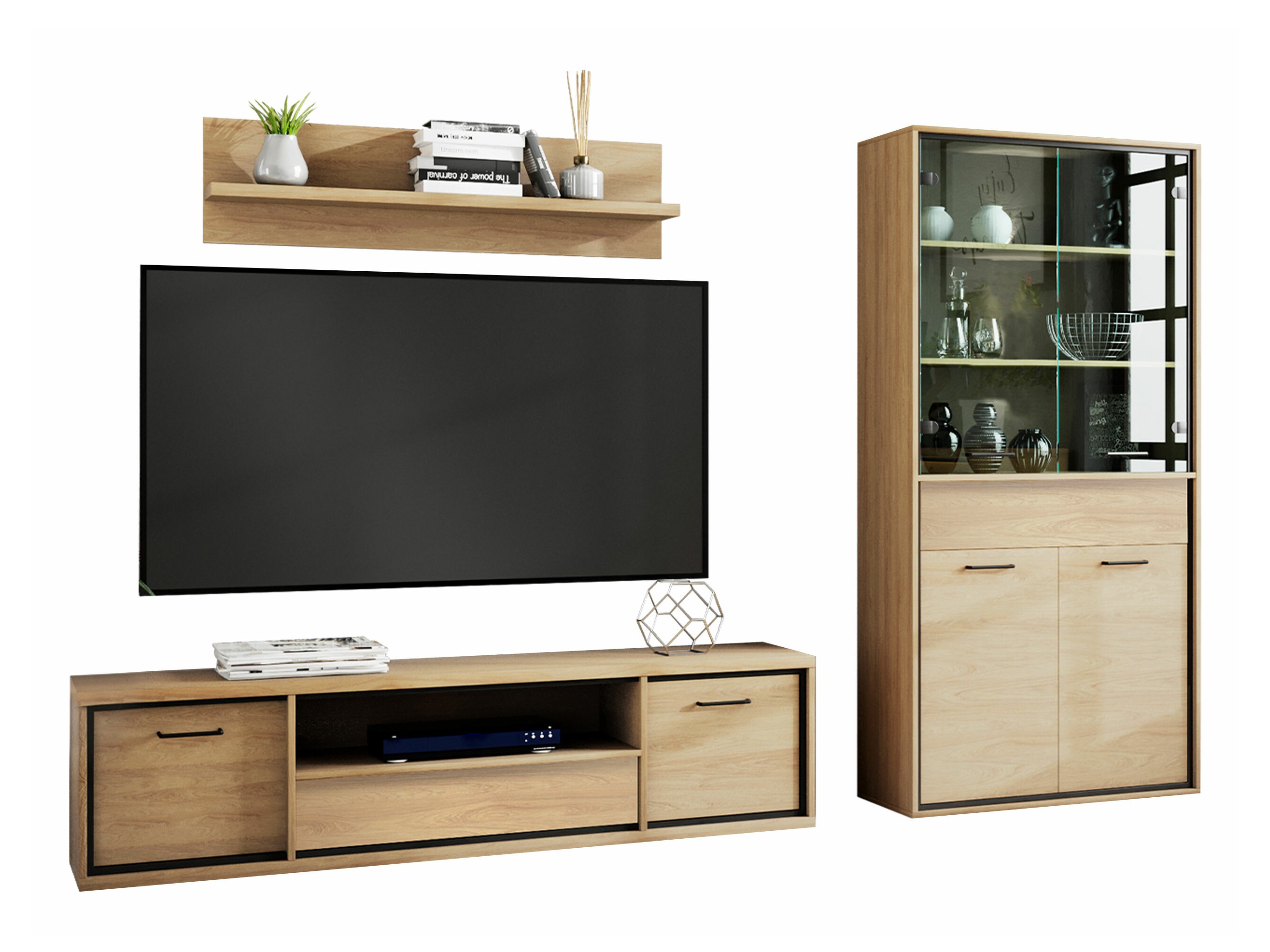 Wohnzimmer-Set Etrmoni 119 (Helles Holz)