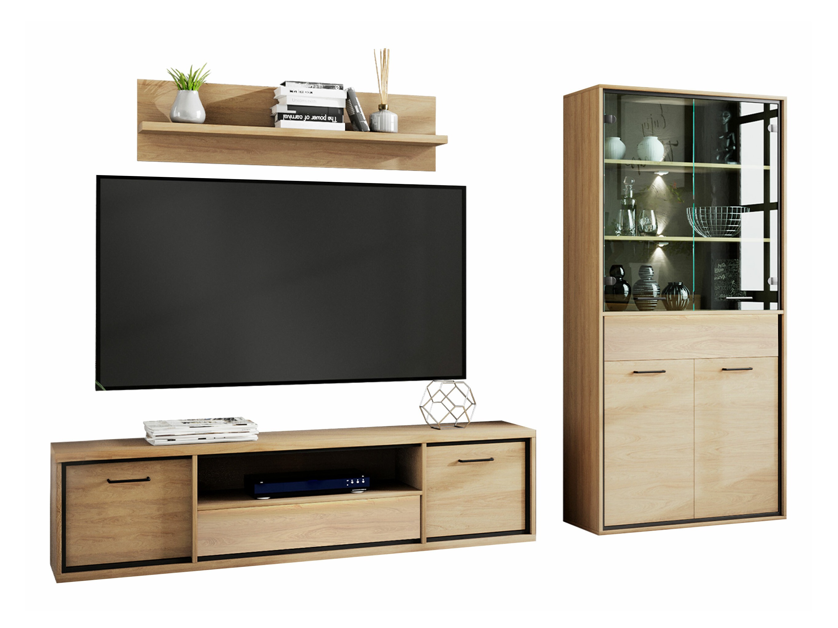 Wohnzimmer-Set Etrmoni 119 (Helles Holz)