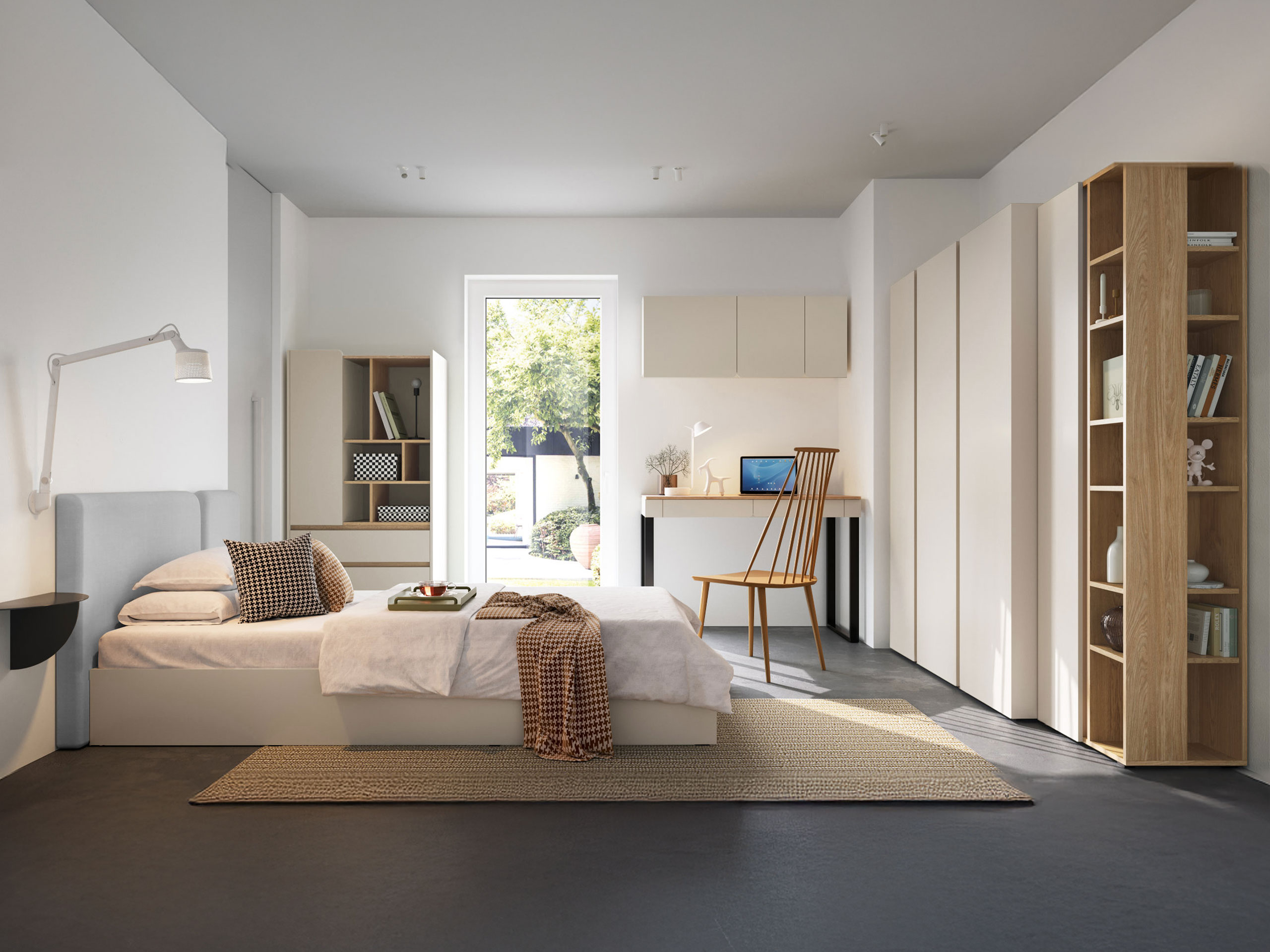 Möbel-Set Fiosono 114 (Beige + Eichenholzoptik)