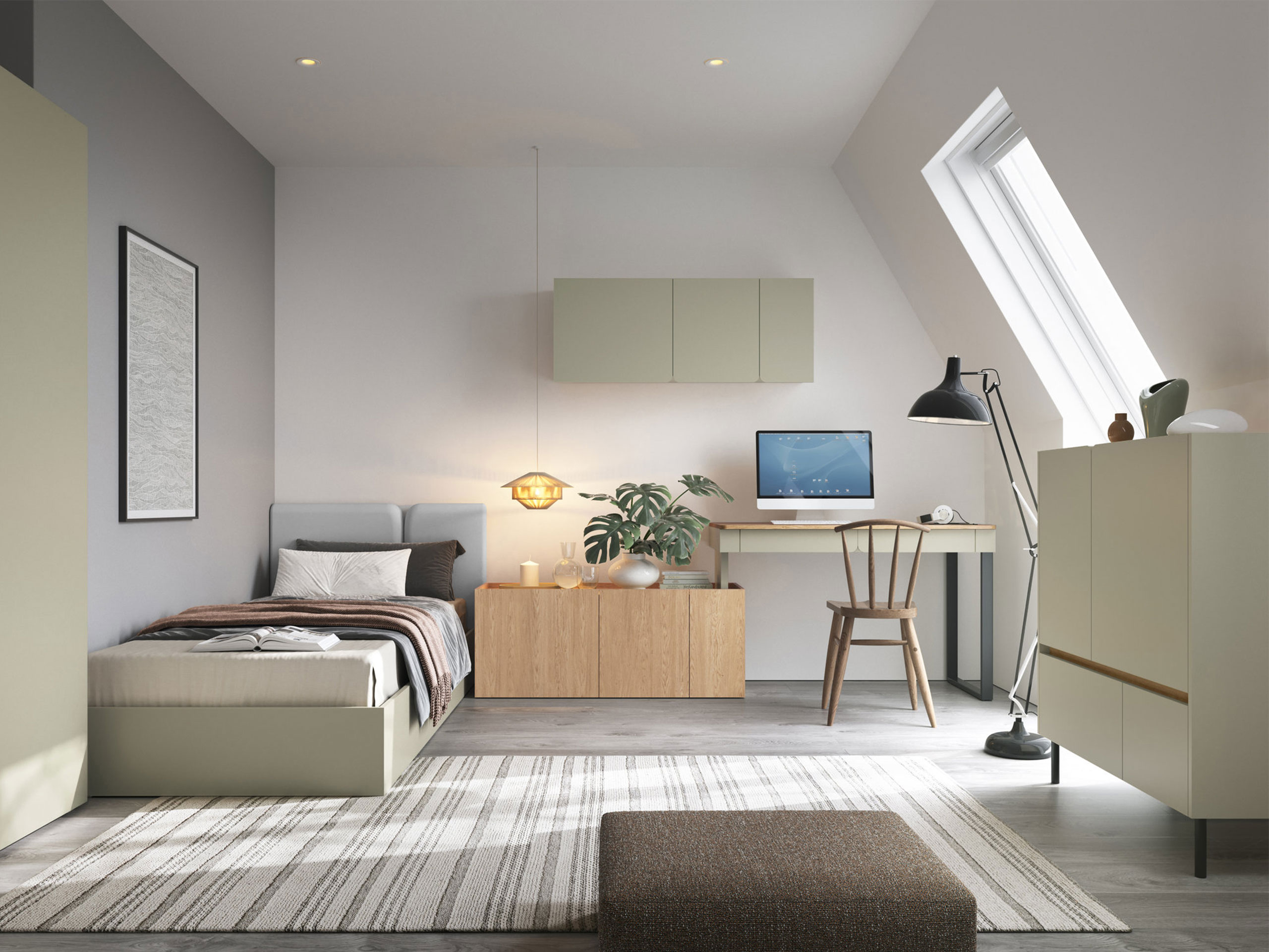 Möbel-Set Fiosono 115 (Eukalyptus + Eichenholzoptik)