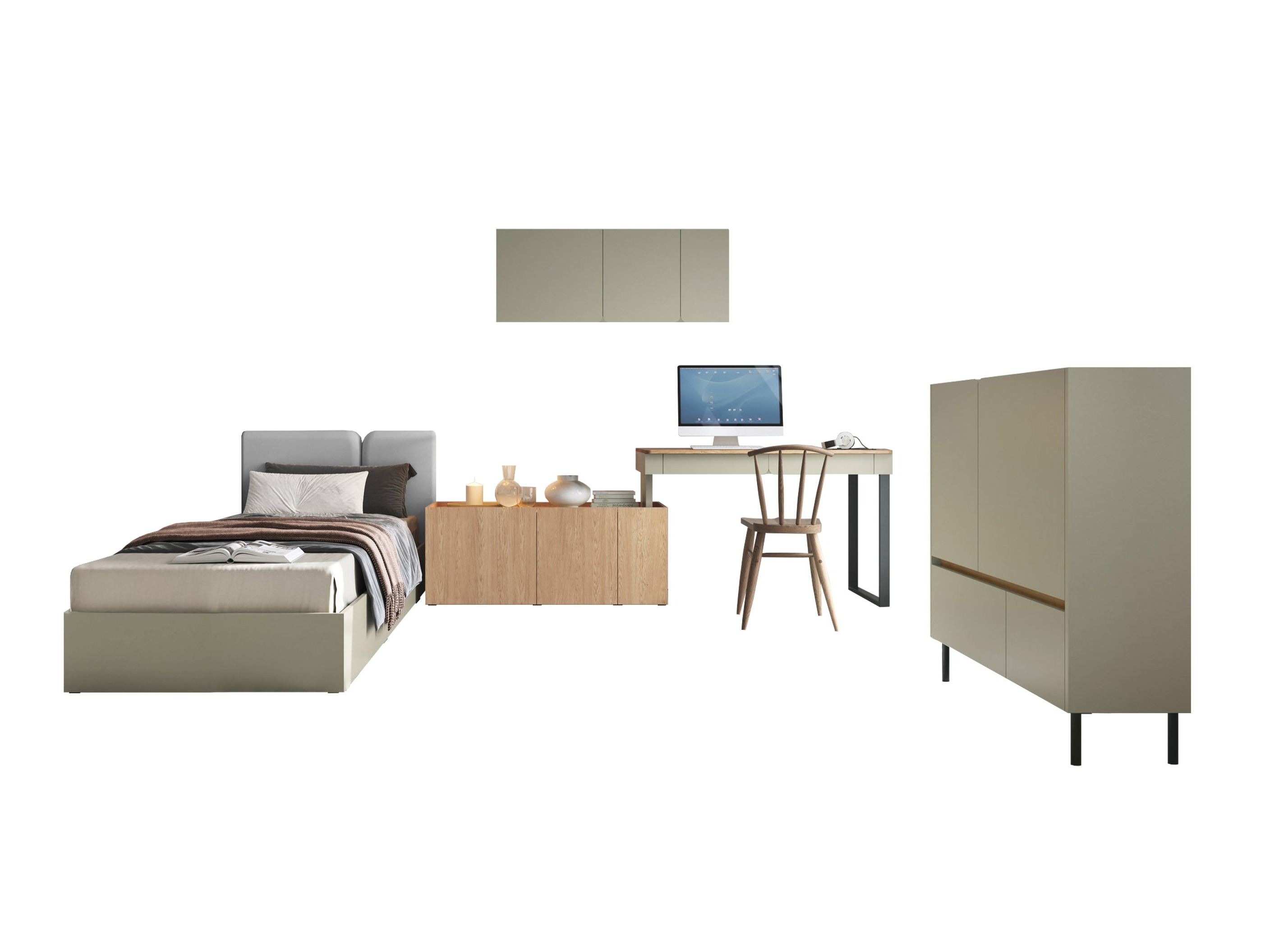 Möbel-Set Fiosono 115 (Eukalyptus + Eichenholzoptik)