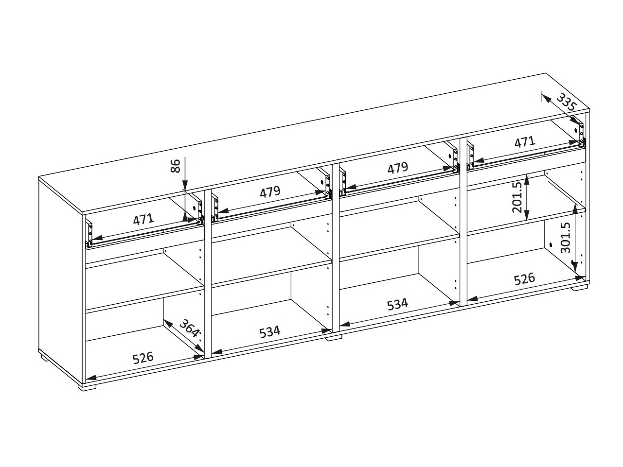 Kommoden Alfere 100 (Wotan Eiche)