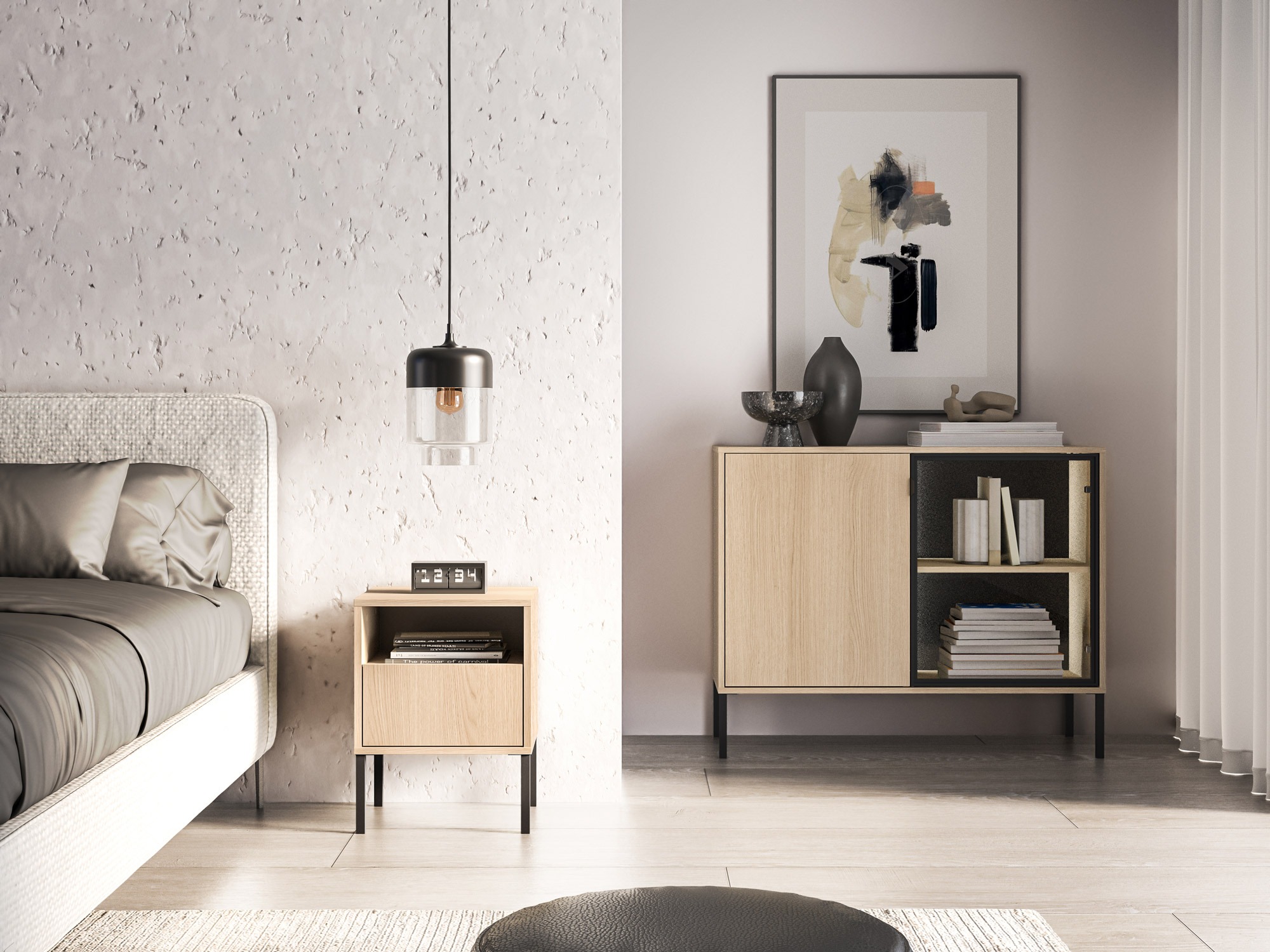 Nachttisch Virsalo 104 (Eichenholzoptik)