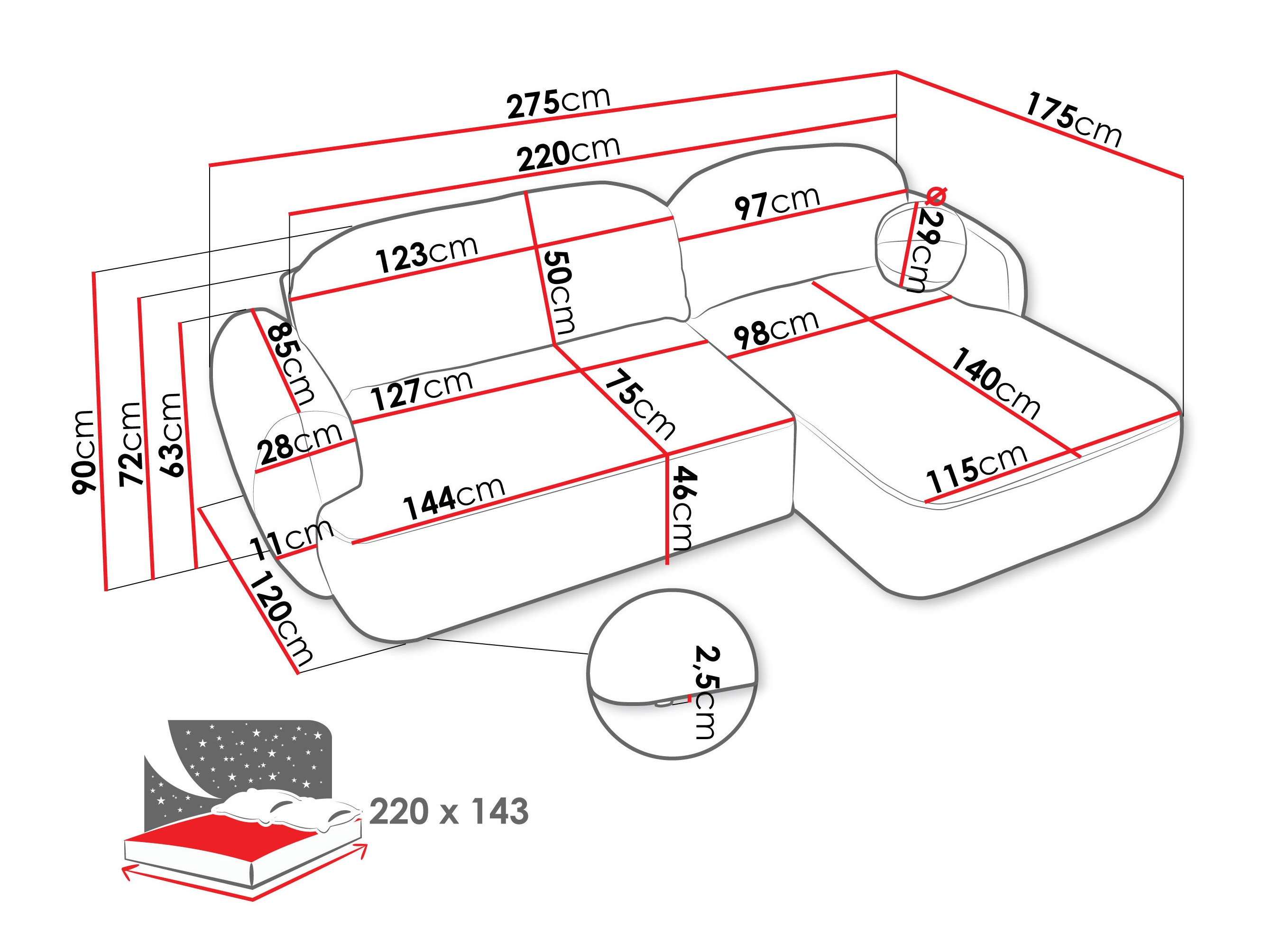 Ecksofa TrendyNest Ardea I (Now Or Never 16)