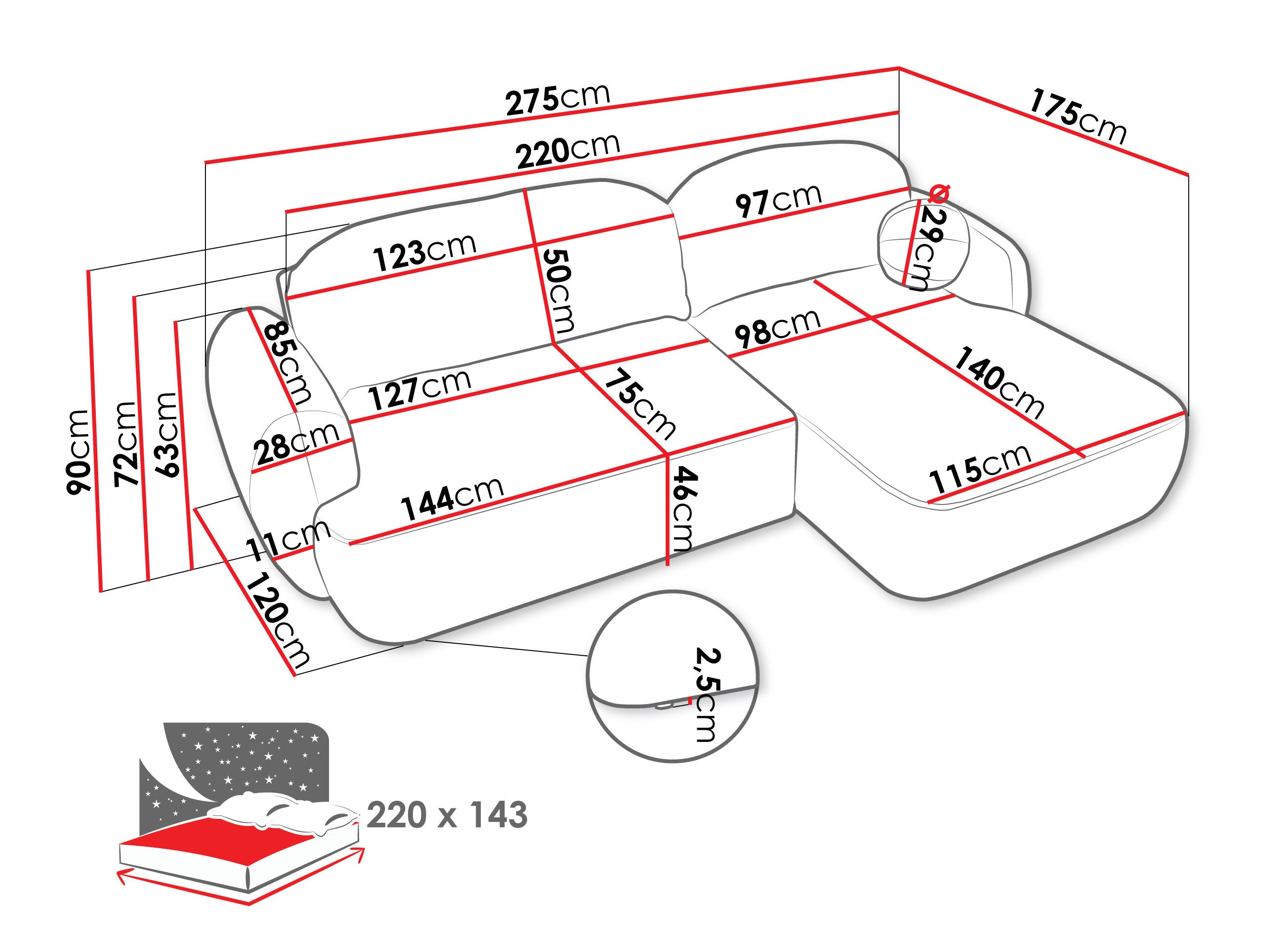 Ecksofa TrendyNest Ardea I (Now Or Never 83)