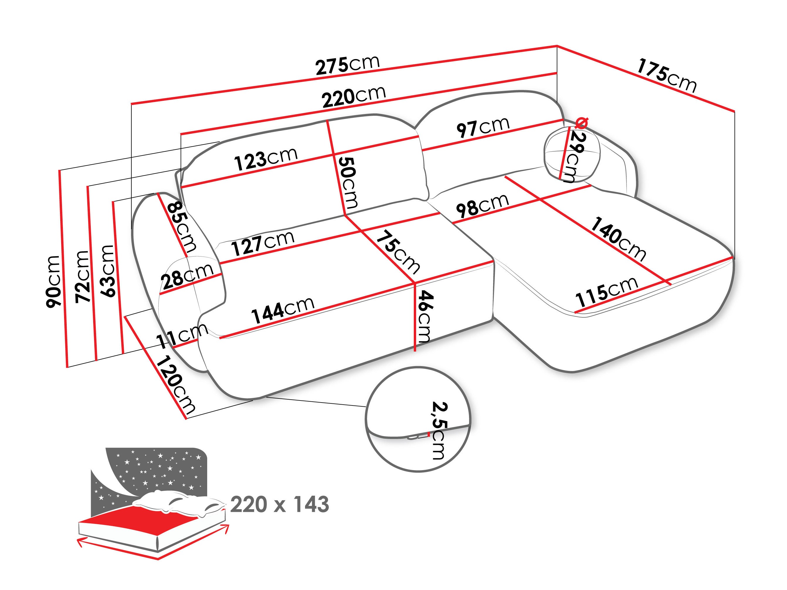Ecksofa TrendyNest Ardea I (Now Or Never 83)