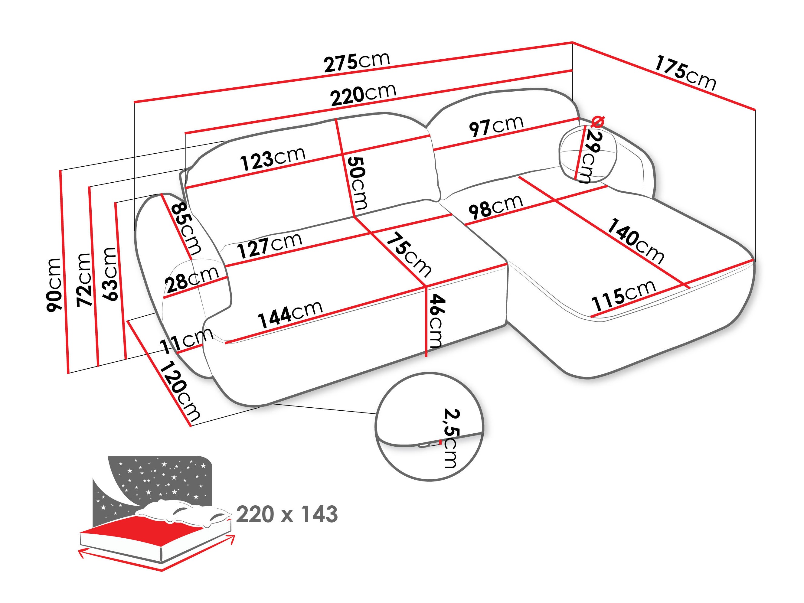 Ecksofa TrendyNest Ardea I (Now Or Never 92)