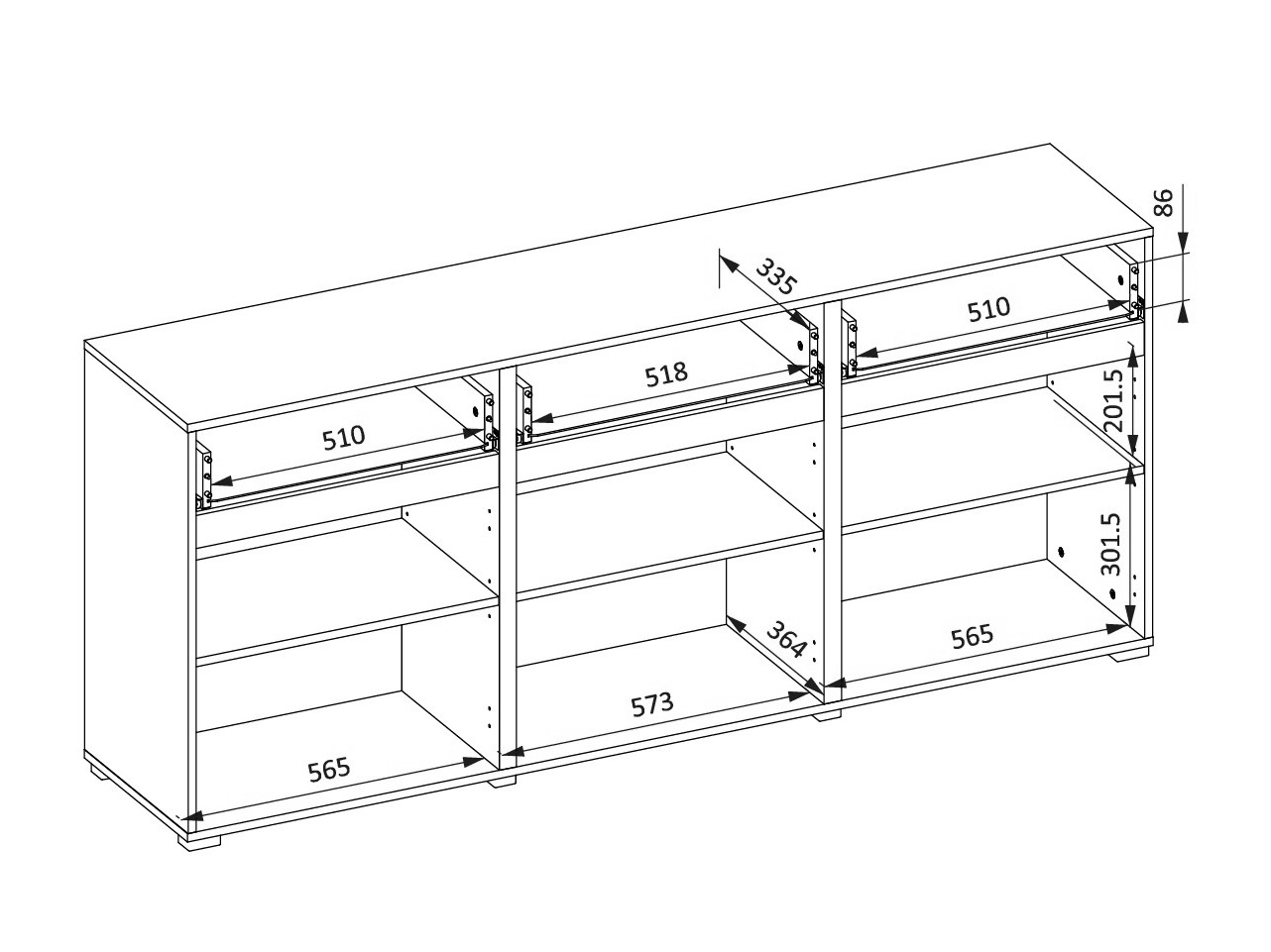 Kommoden Alfere 103 (Weiss)
