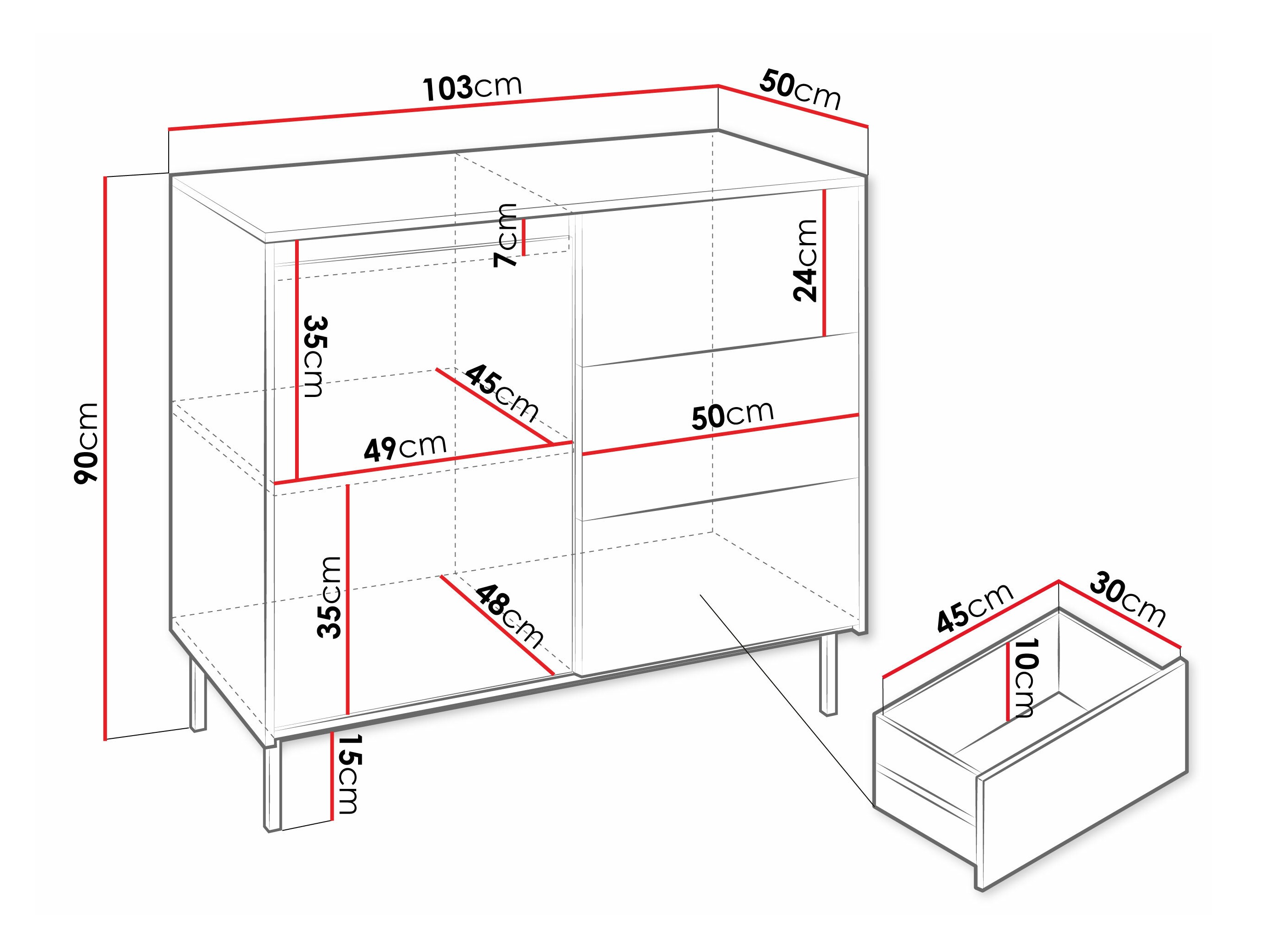 Kommoden Comfivo Delruva 100 (Schwarz)