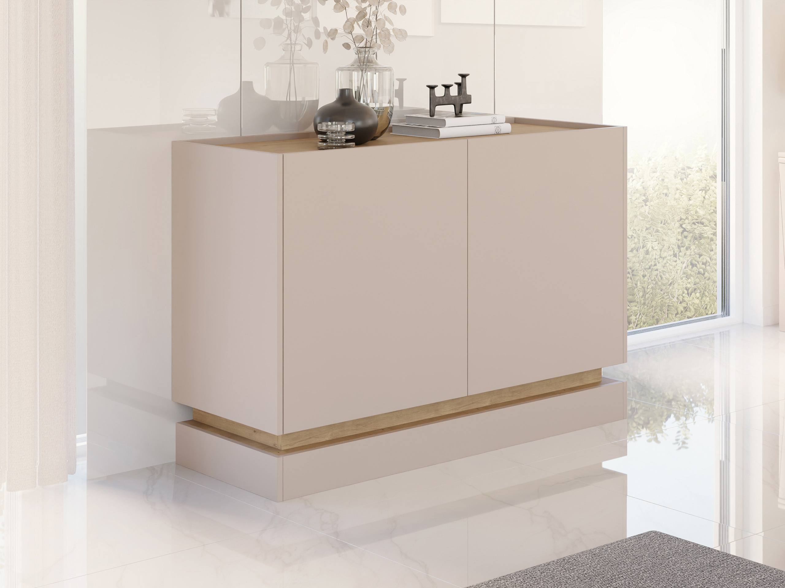 Sideboard Comfivo Dalvenu 100 (Hellbraun + Eichenholzoptik)