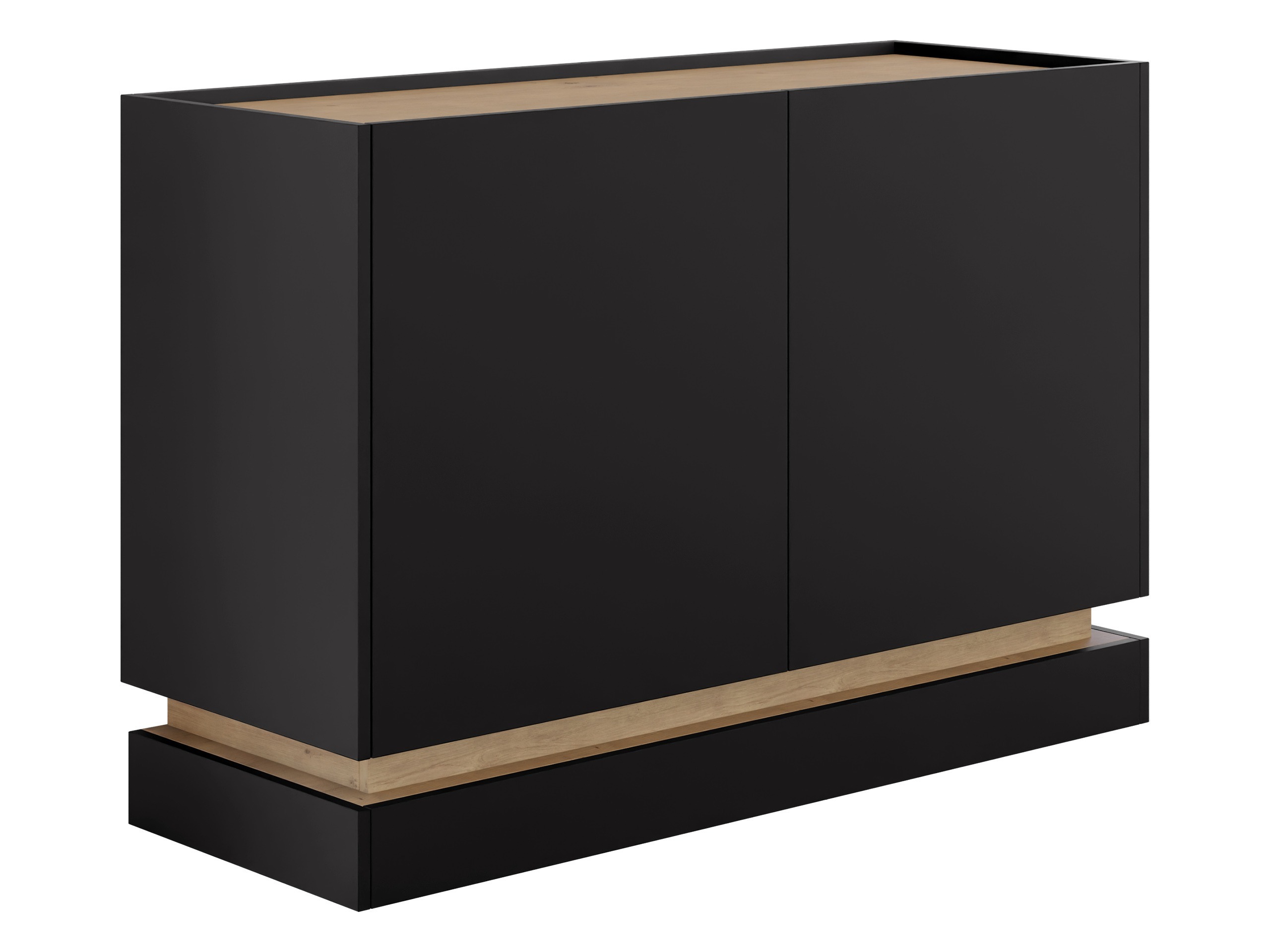 Sideboard Comfivo Dalvenu 100 (Schwarz + Eichenholzoptik)