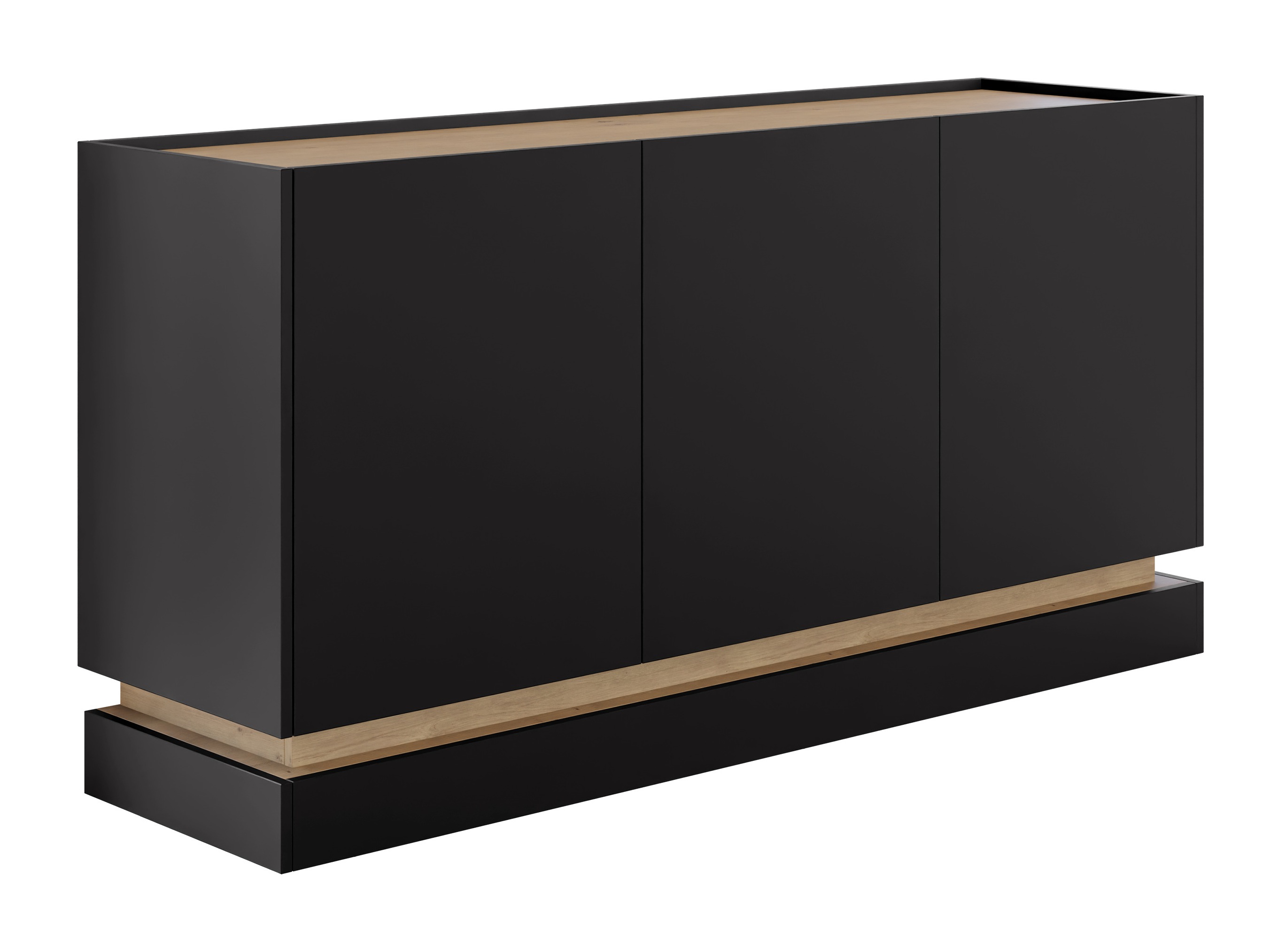 Sideboard Comfivo Dalvenu 101 (Schwarz + Eichenholzoptik)