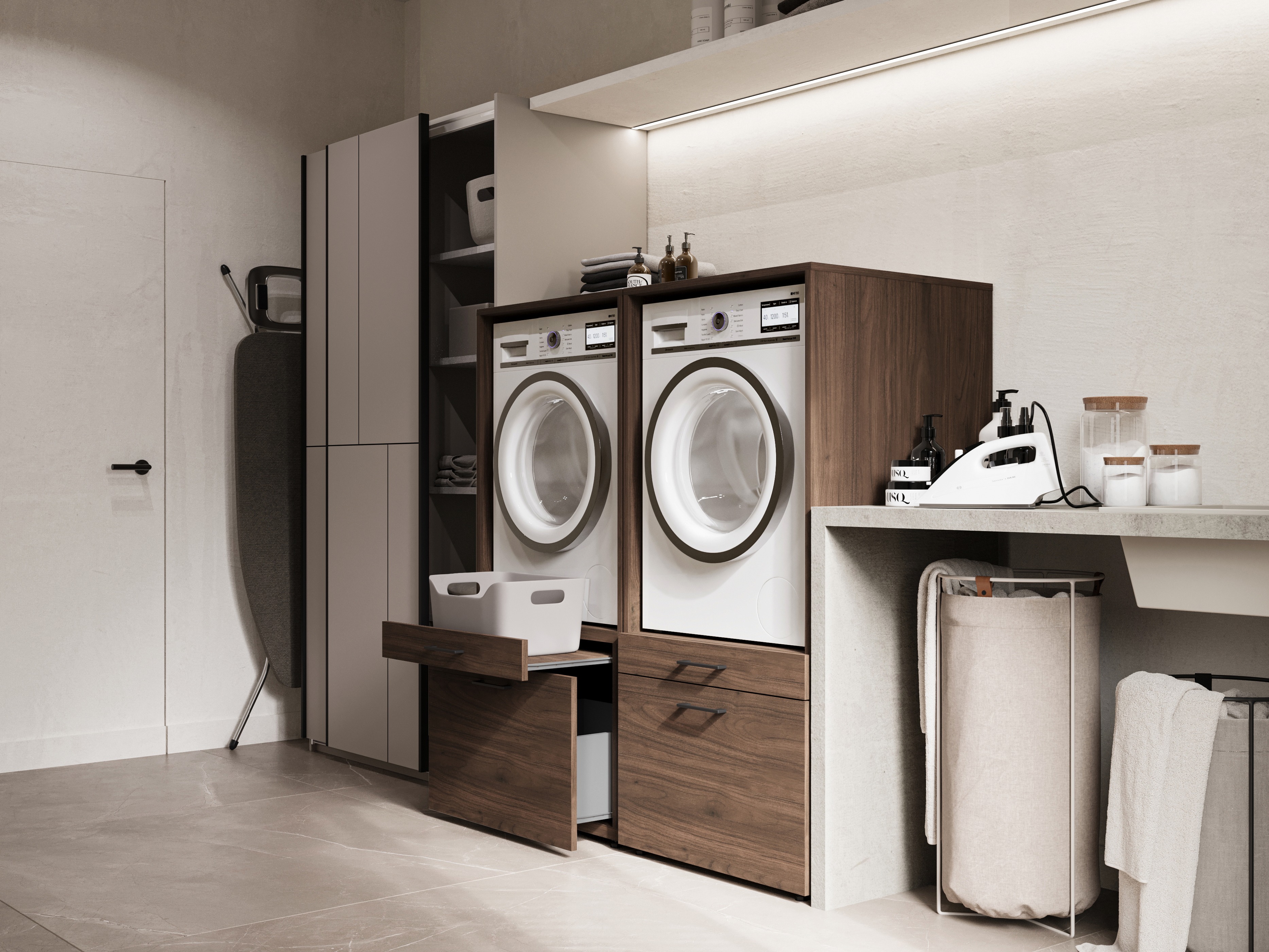 Badezimmer-Set Novdele 105 (Walnussholzoptik)