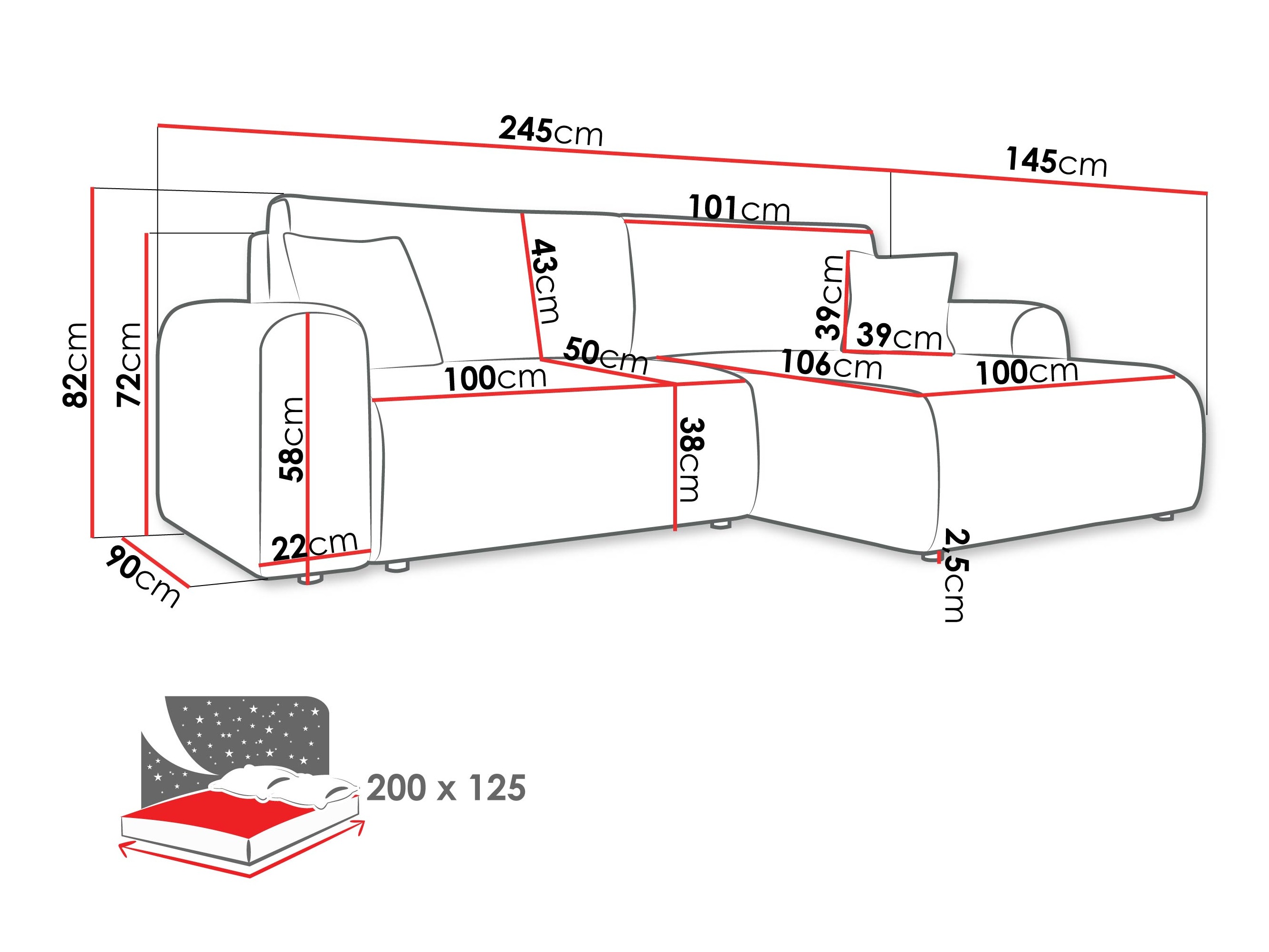 Ecksofa SD2468 mit beschädigter verpackung