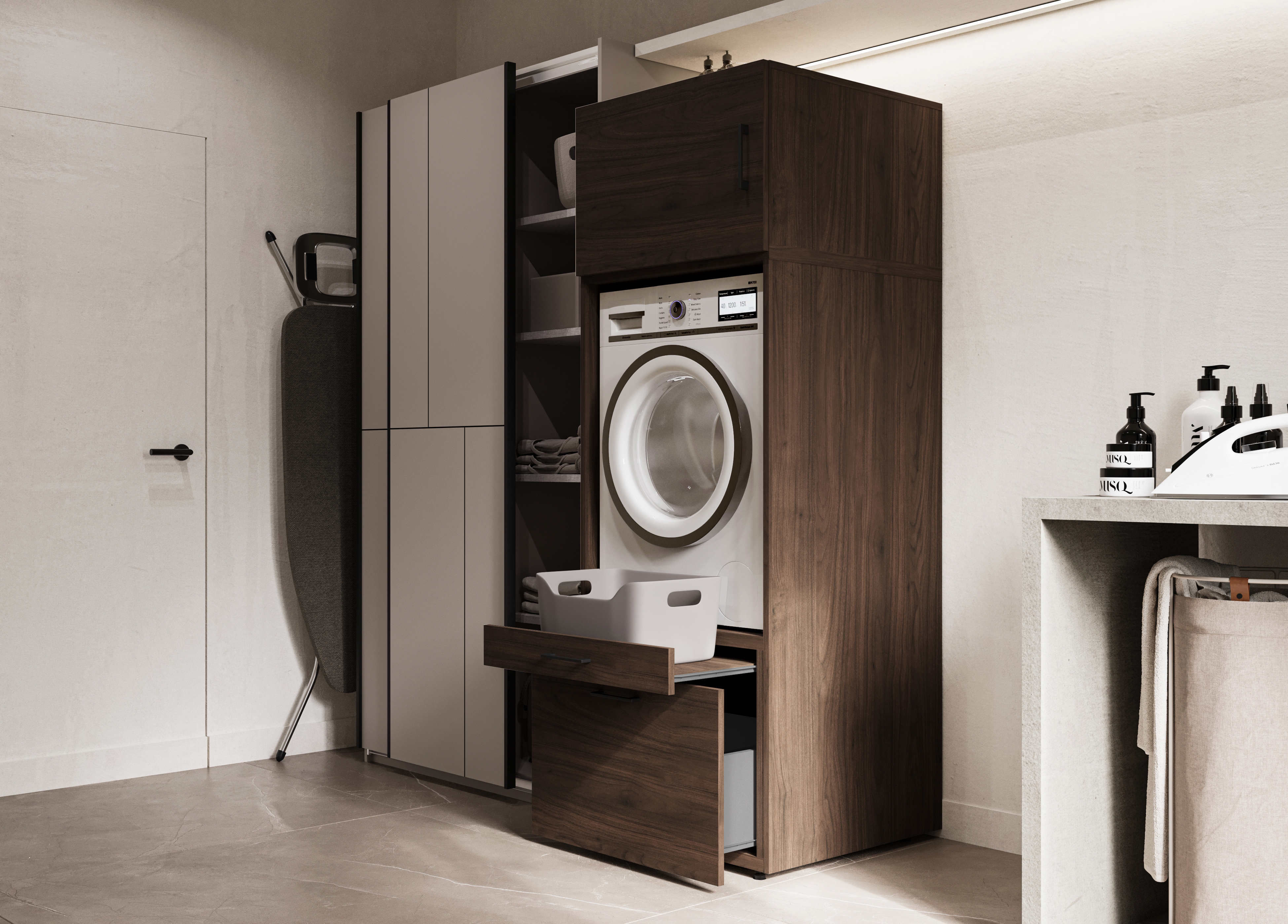 Badezimmer-Set Novdele 106 (Walnussholzoptik)