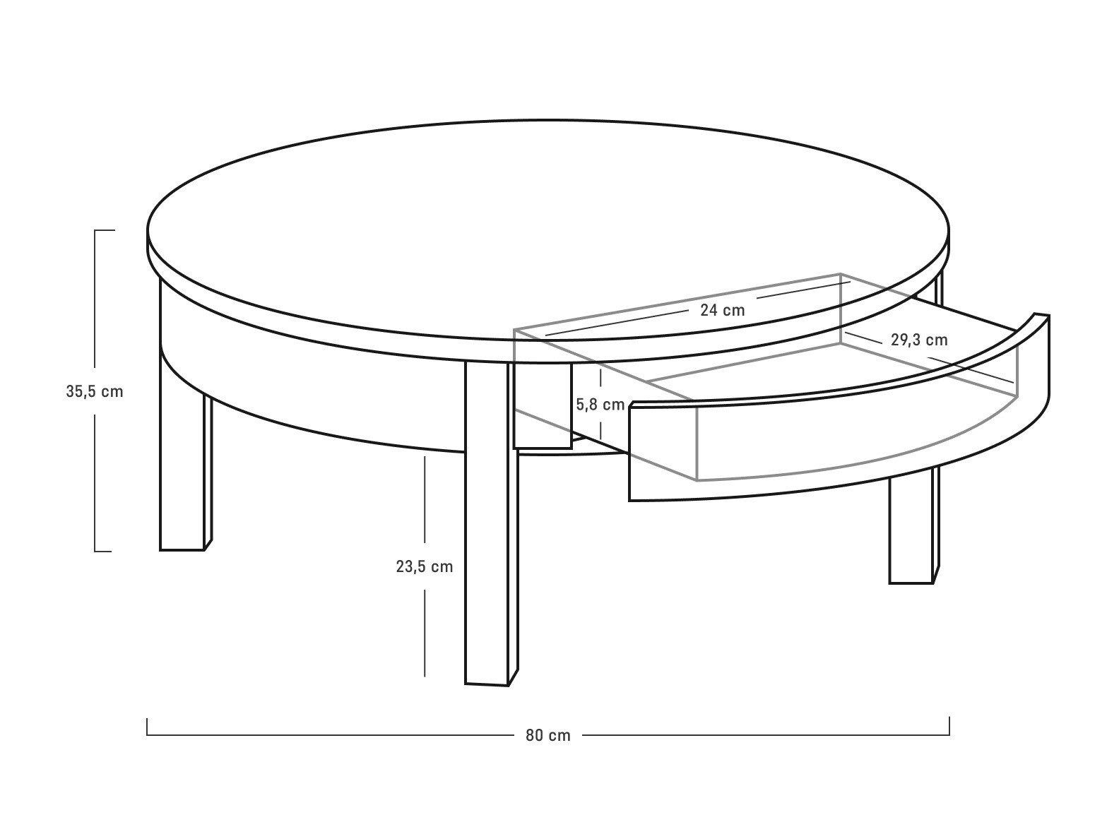 Couchtisch Sosero 104 (Eichenholzoptik)