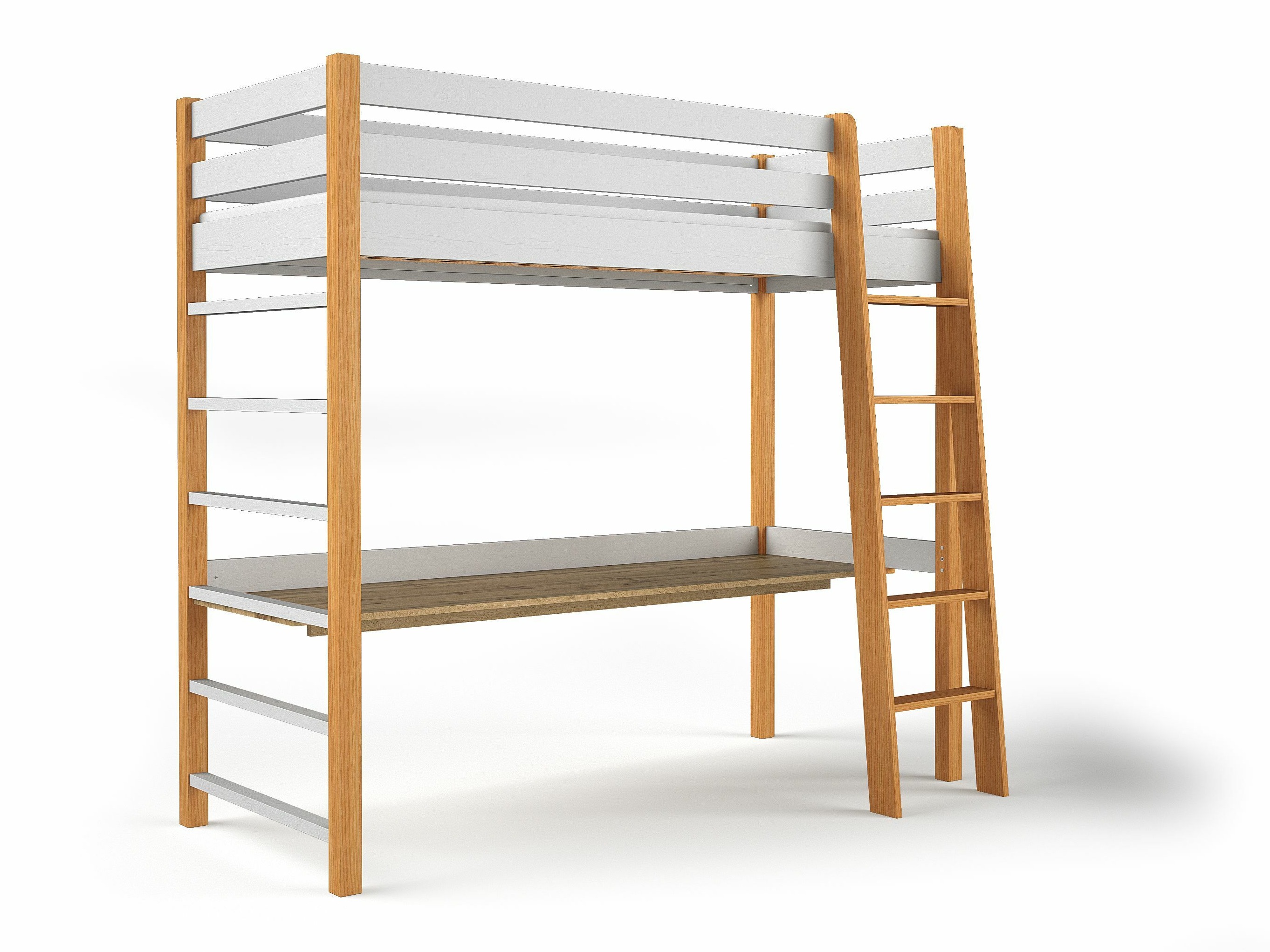 Hohes Bett Ogden 173 (Weiss)