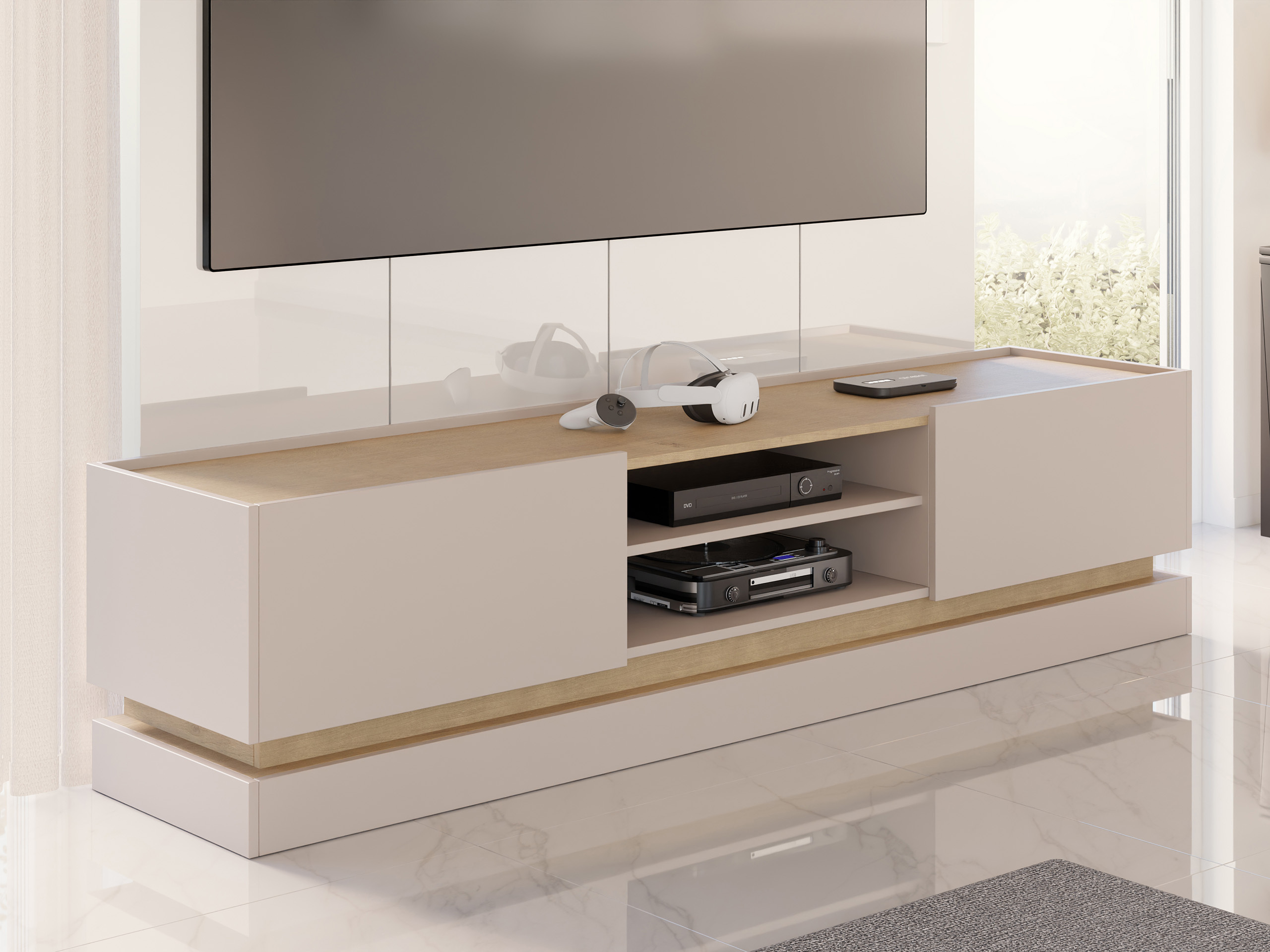 TV-Möbel Comfivo Tilia (Kaschmir + Eiche)