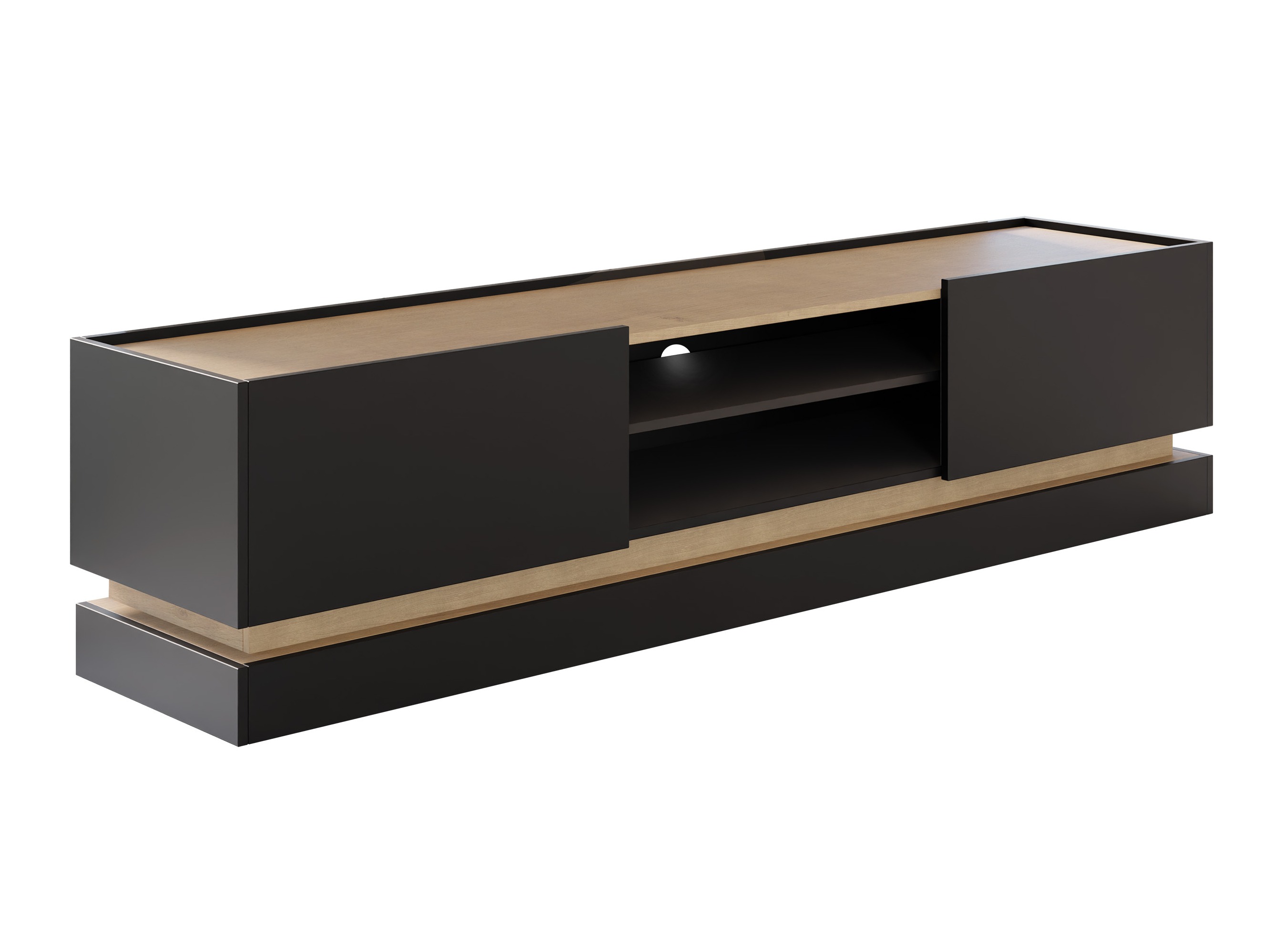 TV-Möbel Comfivo Tilia (Schwarz + Eiche)