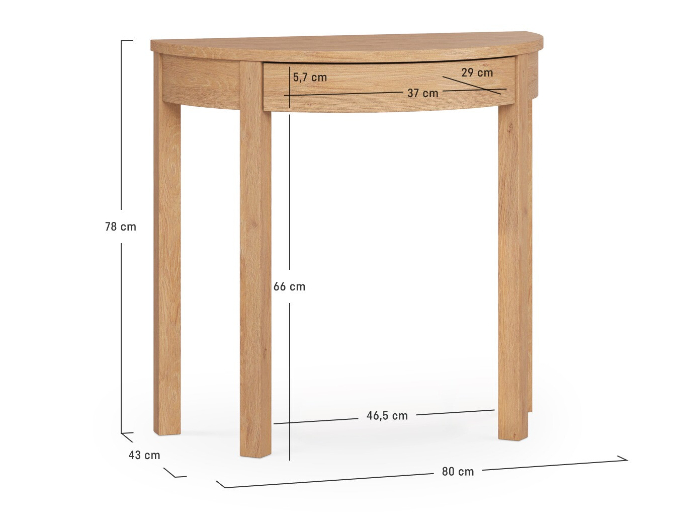 Schminktisch Sosero 107 (Eichenholzoptik)