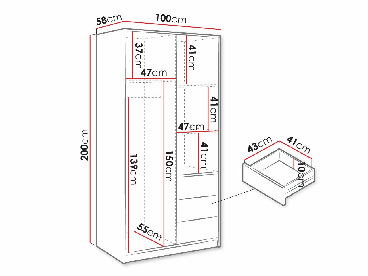 Kleiderschrank Lombala 102
