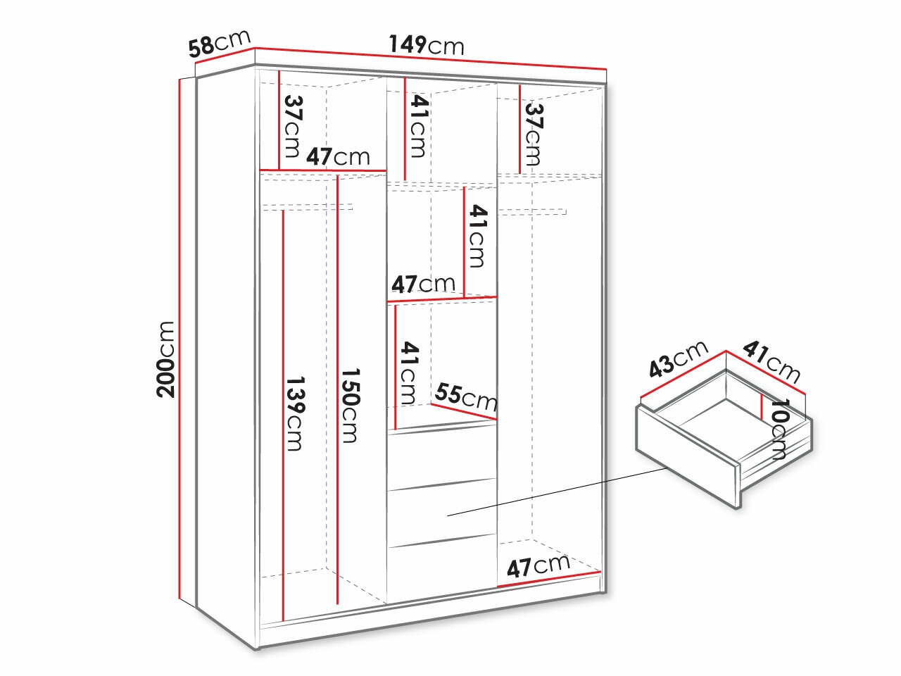 Kleiderschrank Lombala 103