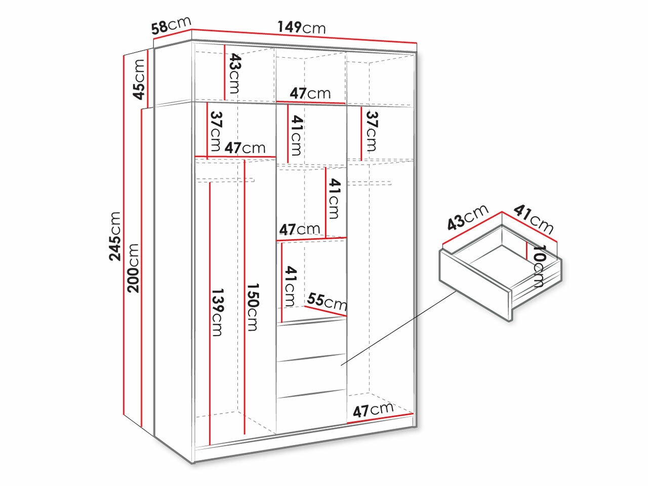 Kleiderschrank Lombala 109
