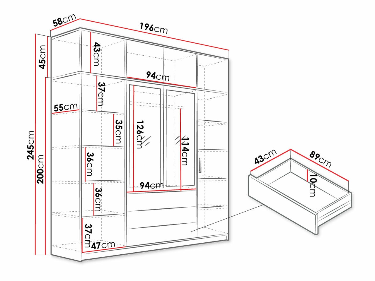 Kleiderschrank Lombala 110