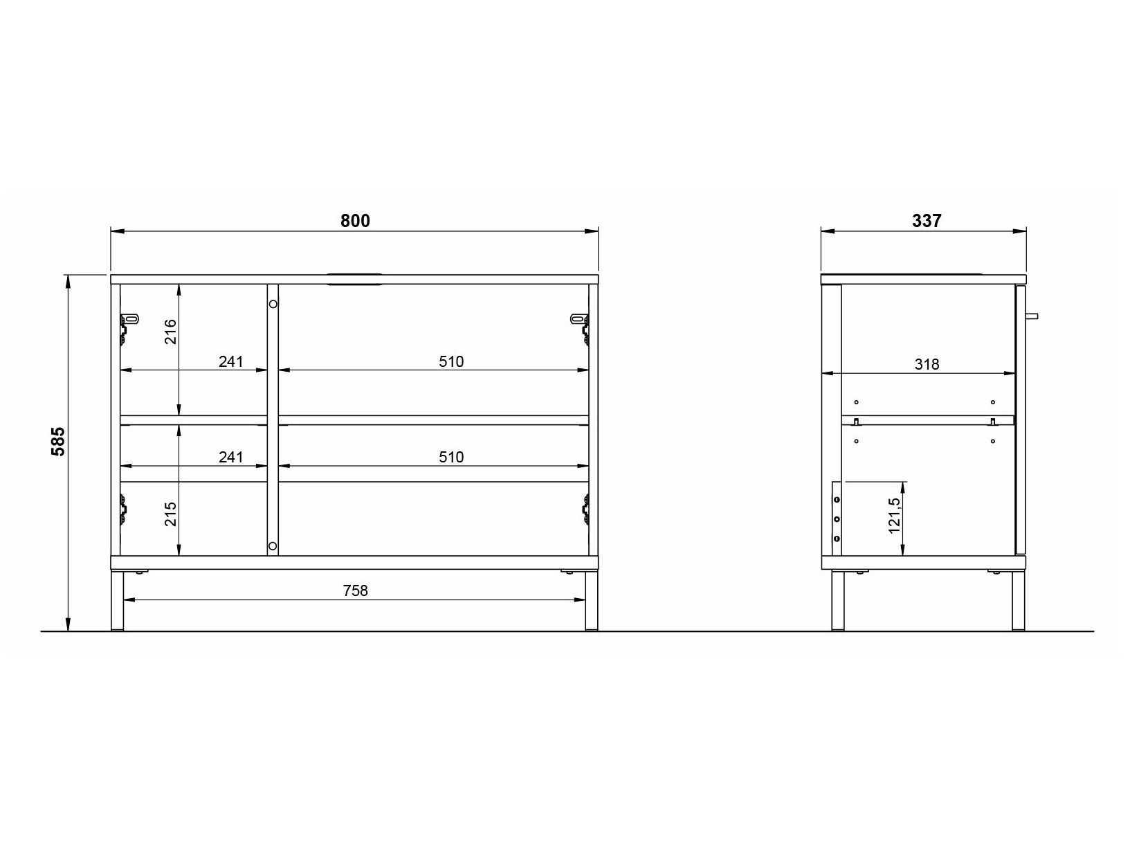 Stehender Badezimmerschrank für ein Waschbecken Ruvlevu 100 (Graphit + Navarra eichenholzoptik)