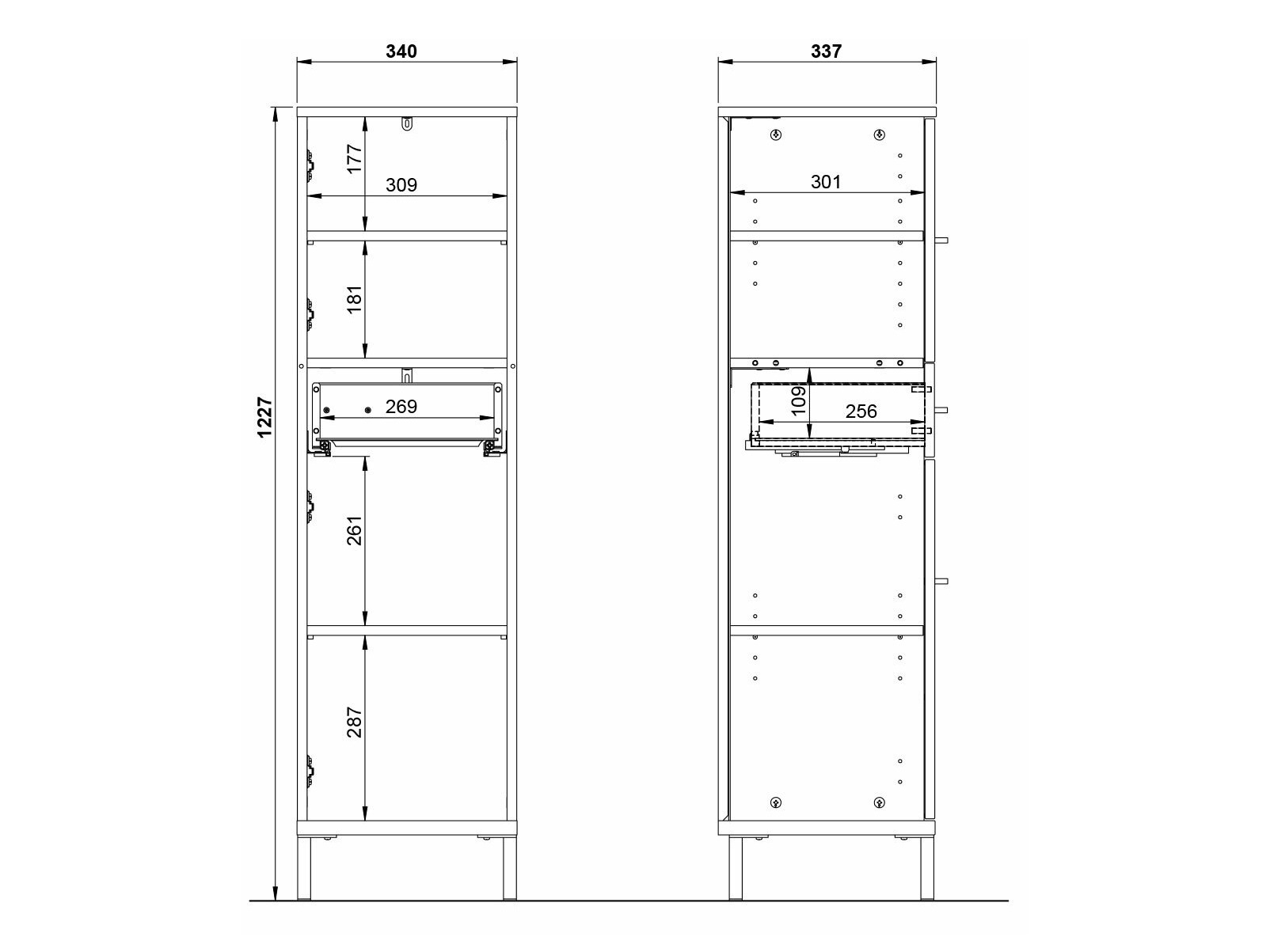 Stehender Badezimmerschrank Ruvlevu 101 (Graphit + Navarra eichenholzoptik)