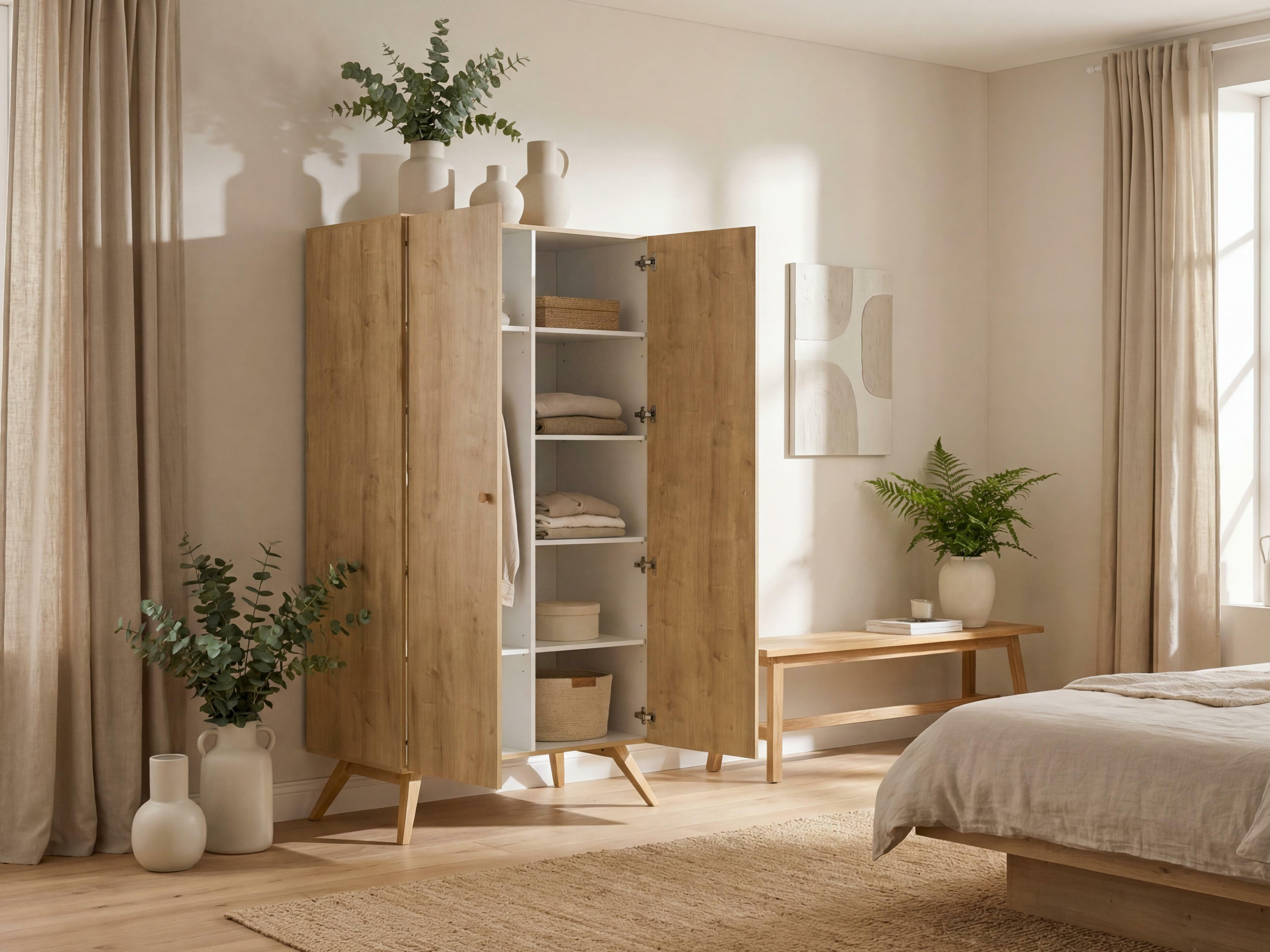 Kleiderschrank Ruvruvi 101 (Eichenholzoptik)