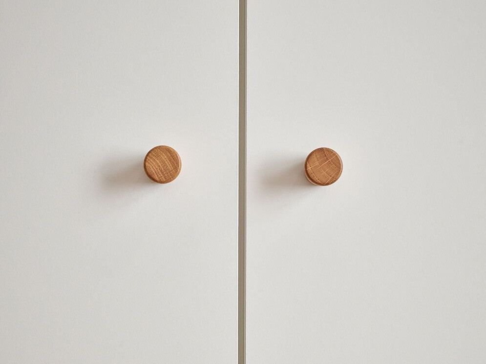 Kleiderschrank Ruvruvi 101 (Weiss + Eichenholzoptik)