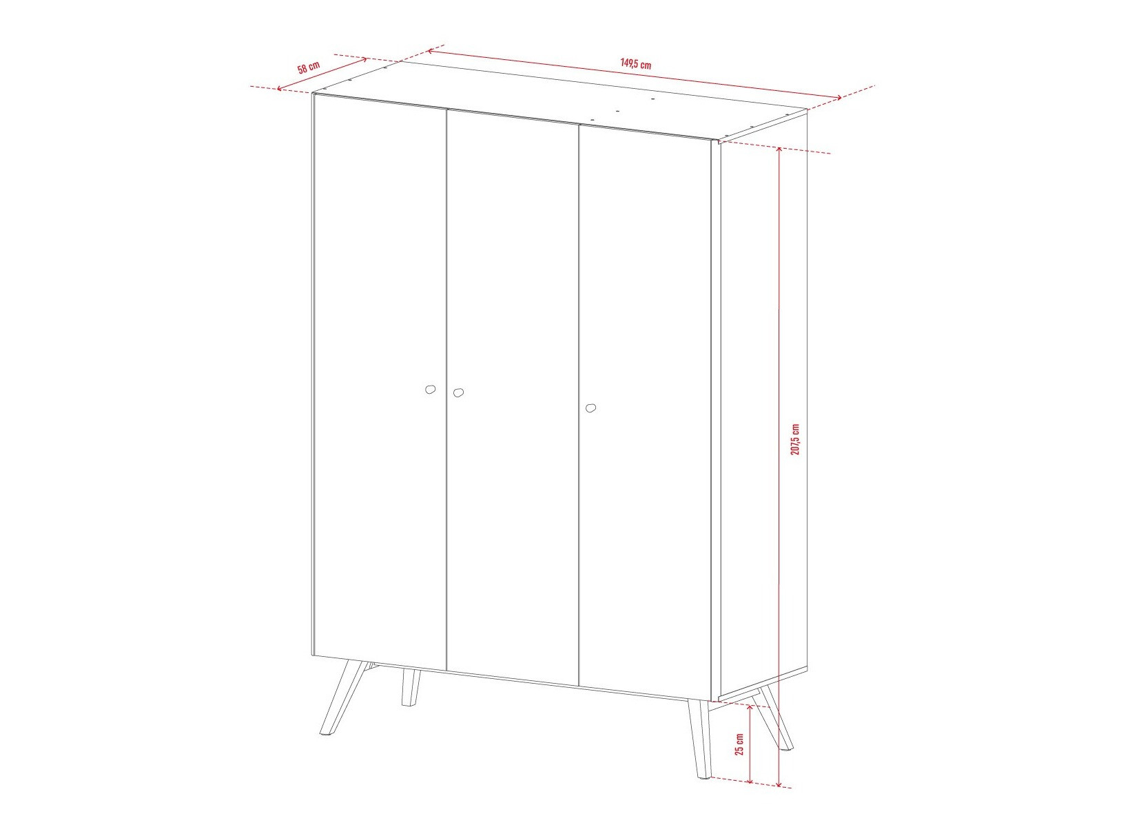 Kleiderschrank Ruvruvi 102 (Weiss + Eichenholzoptik)