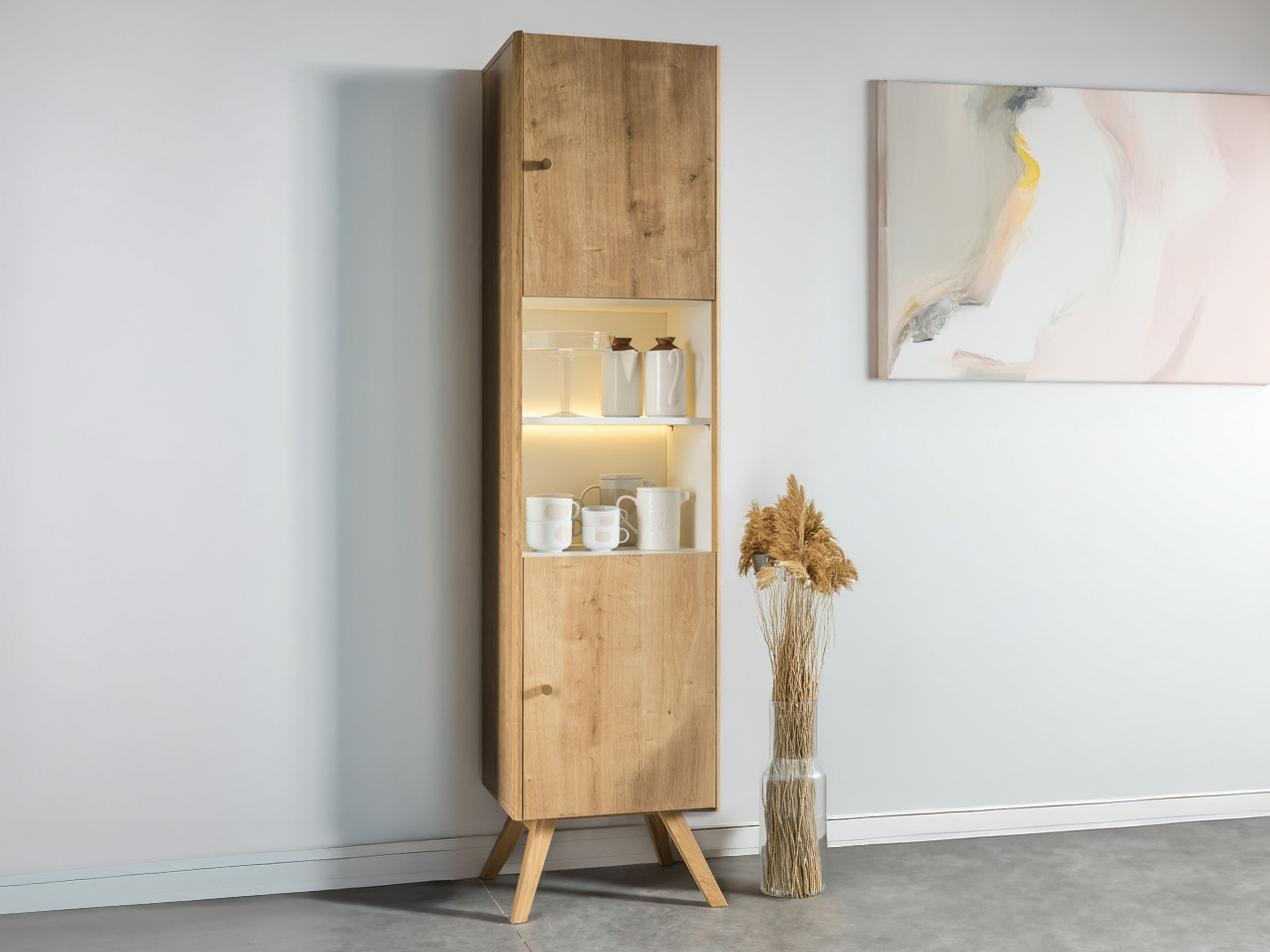 Regal Ruvruvi 106 (Weiss + Eichenholzoptik)