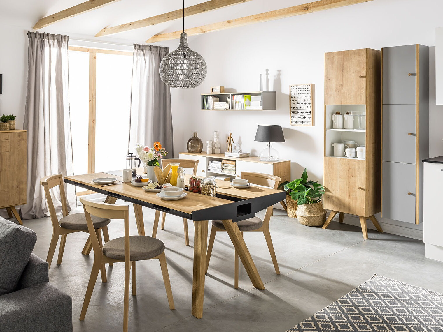 Regal Ruvruvi 106 (Weiss + Eichenholzoptik)